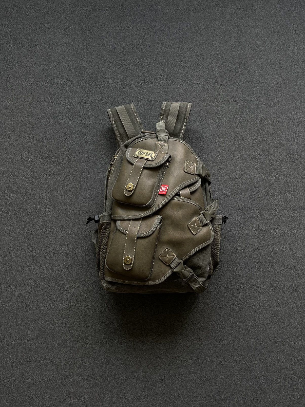image of Avant Garde x Diesel Vintage Multipocket 90's Khaki Backpack, Men's