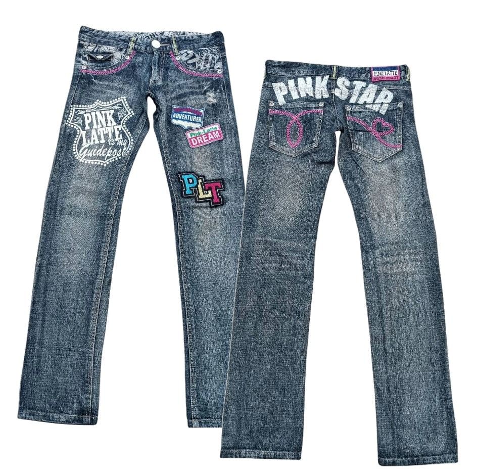 Japanese Brand × Vintage Japanese Skinny Denim Jeans PINK LATTE Patchworks E214 Size US 30 / EU 46 - 1 Thumbnail
