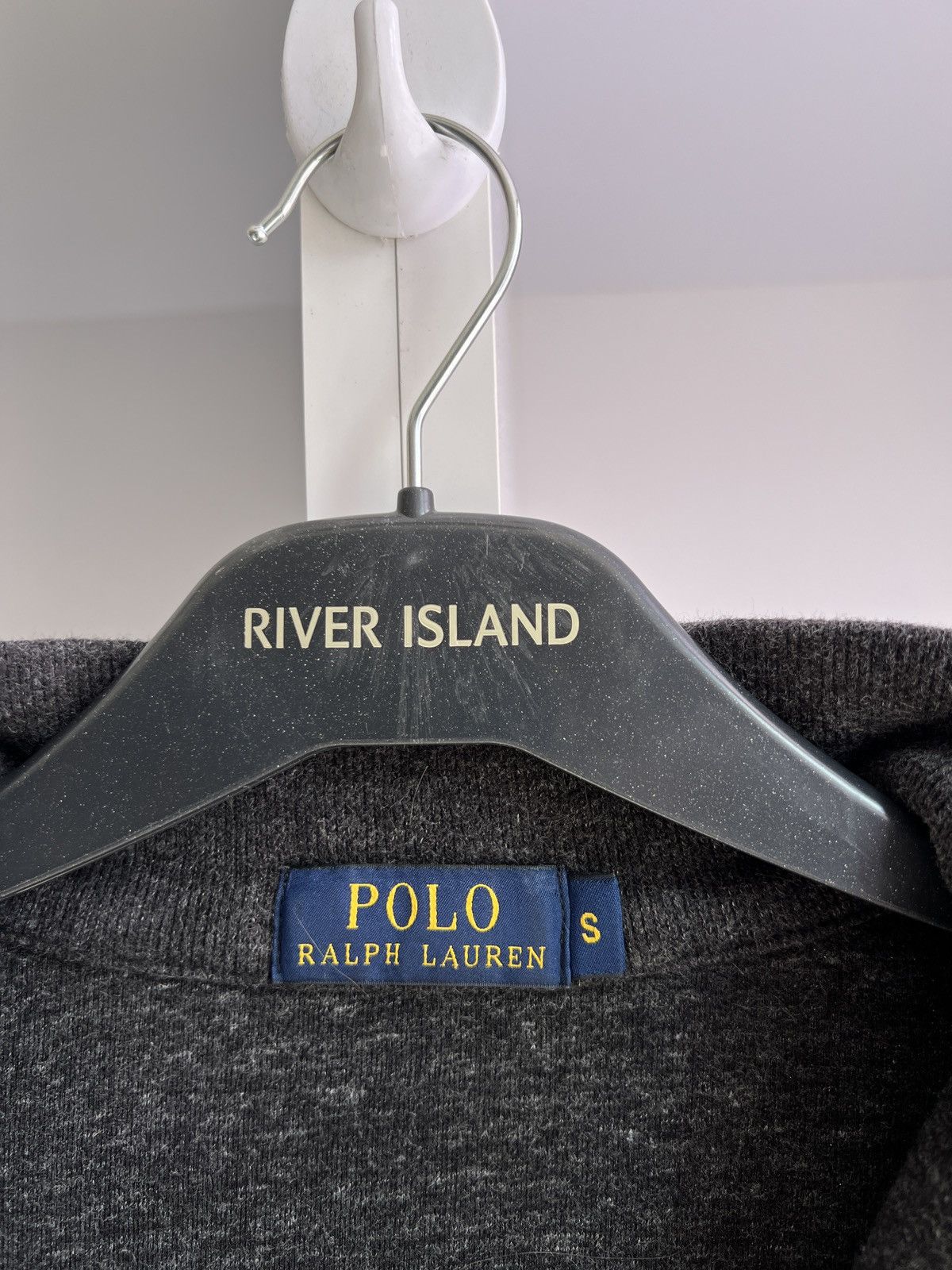 Polo Ralph Lauren × Vintage Vintage Polo Ralph Lauren Sweater Gray Knit Zip Logo Size US S / EU 44-46 / 1 - 9 Thumbnail