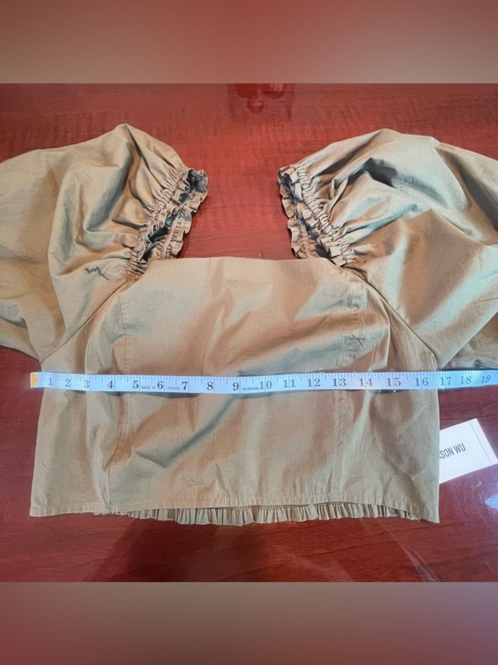 Jason Wu Jason Wu Puff Sleeve Smocked Crop Top XL Square Neck Size XL / US 12-14 / IT 48-50 - 3 Thumbnail