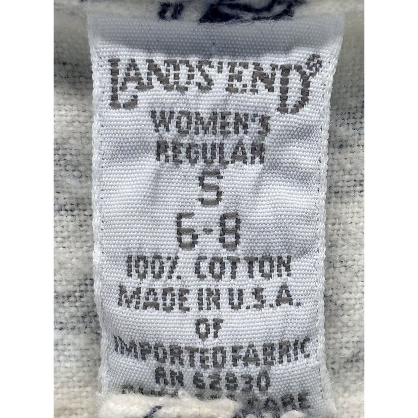 Lands' End VINTAGE Lands’ End Flannel One Piece Pajamas Small 6 8 White 1990s Sleepwear Womens Size ONE SIZE - 6 Thumbnail