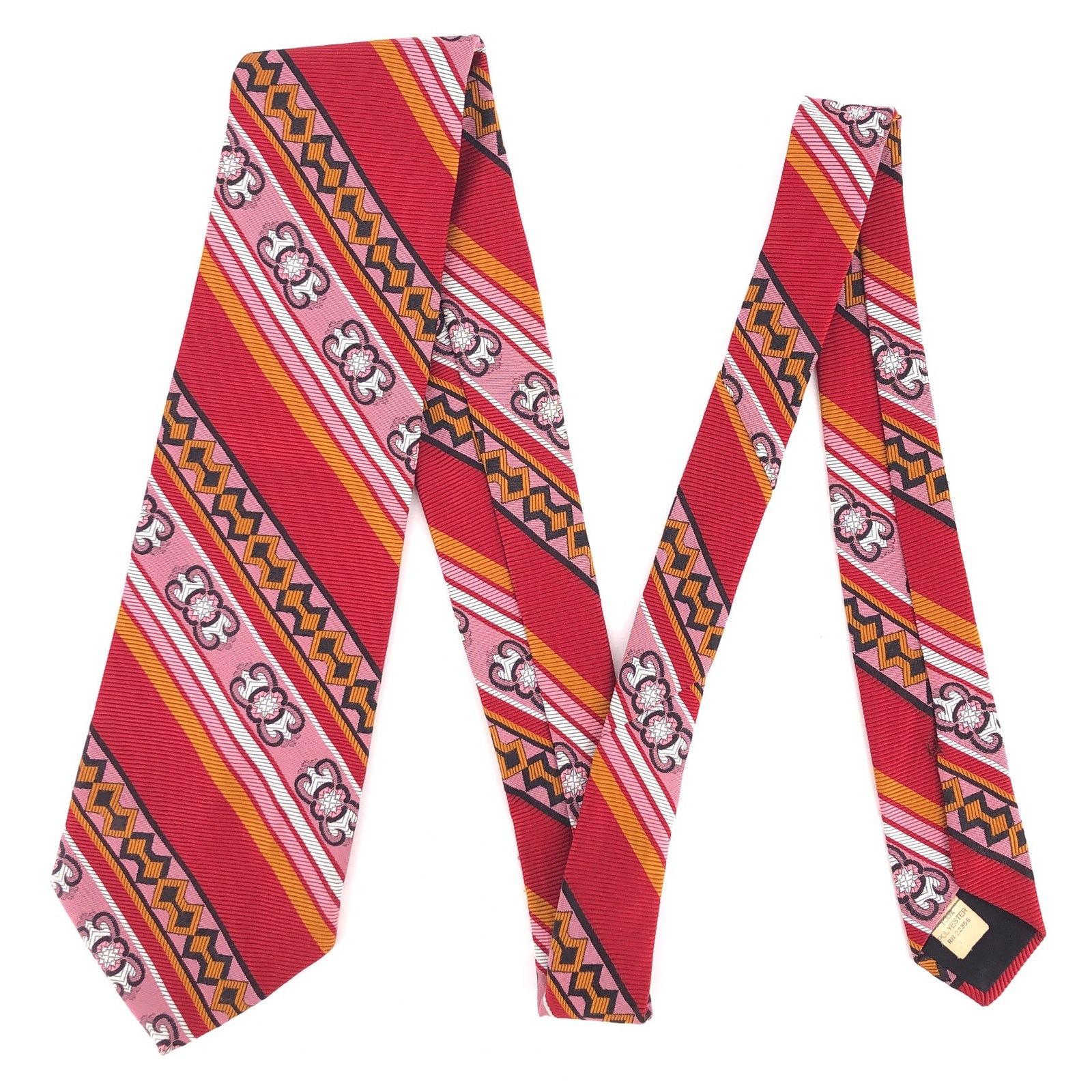 Lilly Dache × Vintage 70s wide striped necktie Lilly Dache 1970s vintage red pink Size ONE SIZE - 2 Thumbnail