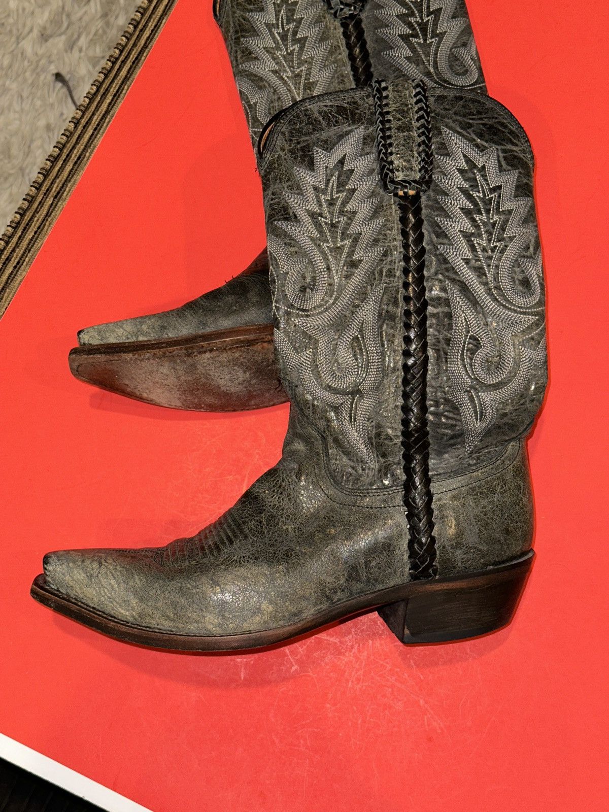 Lucchese Lucchese 1883 Jesse Black Road Calf Snip Toe Western Boots 9 Size US 9 / EU 42 - 5 Thumbnail
