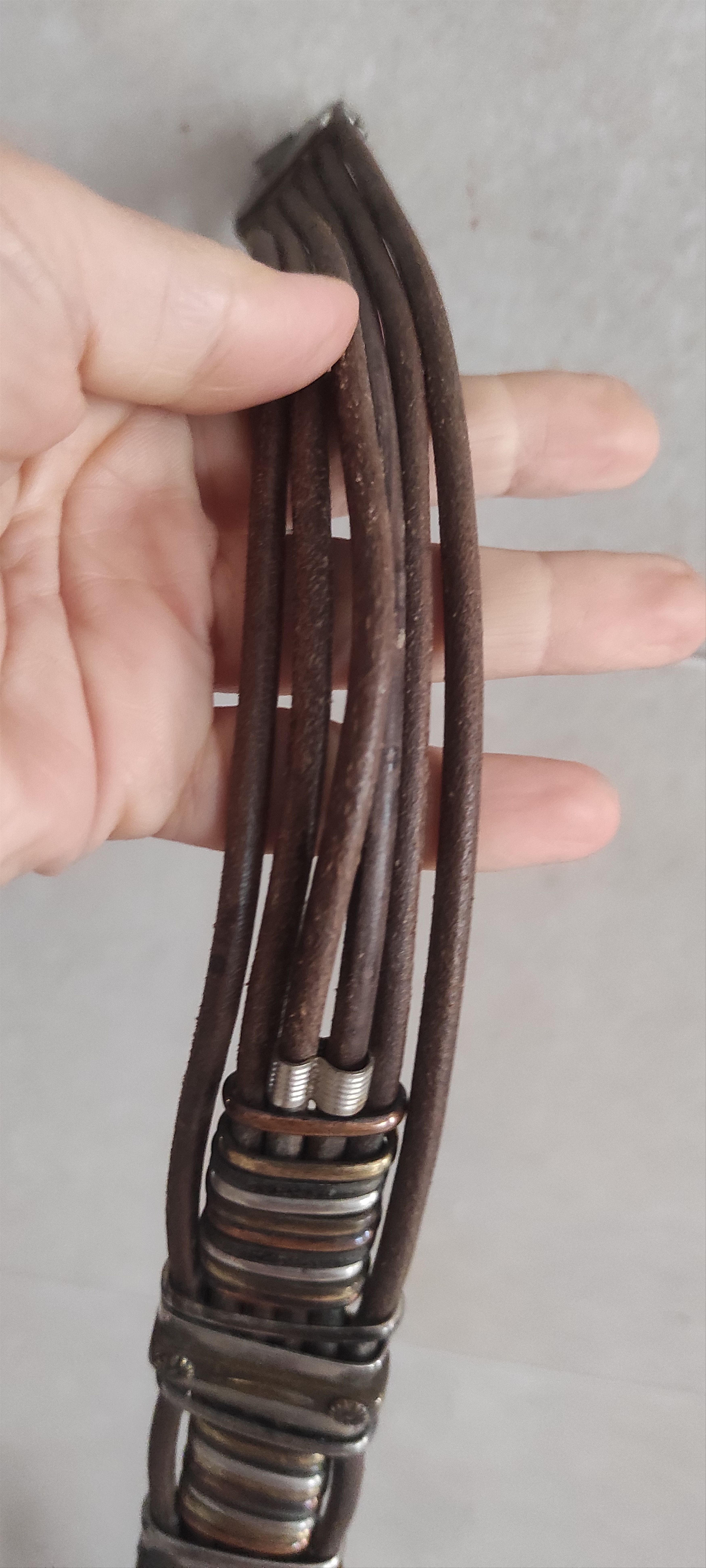 Vintage Sultanija Brass Leather Ethnic Boho Belt Florence Italy Size ONE SIZE - 11 Thumbnail