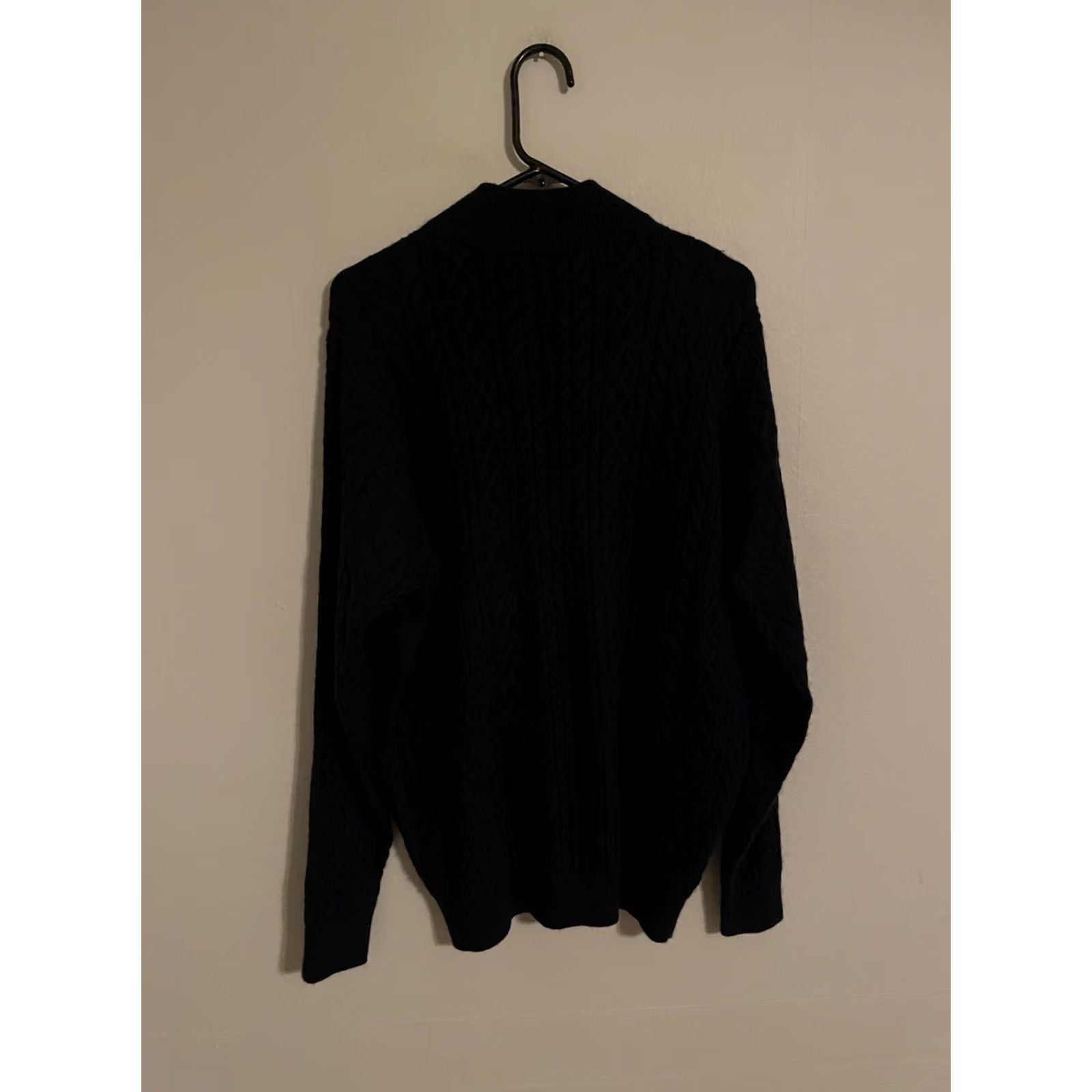 Peter Millar Peter Millar Sweater Quarter-Zip Crescent Ridge Cable Navy Blue Mens XLarge Size US XL / EU 56 / 4 - 3 Thumbnail