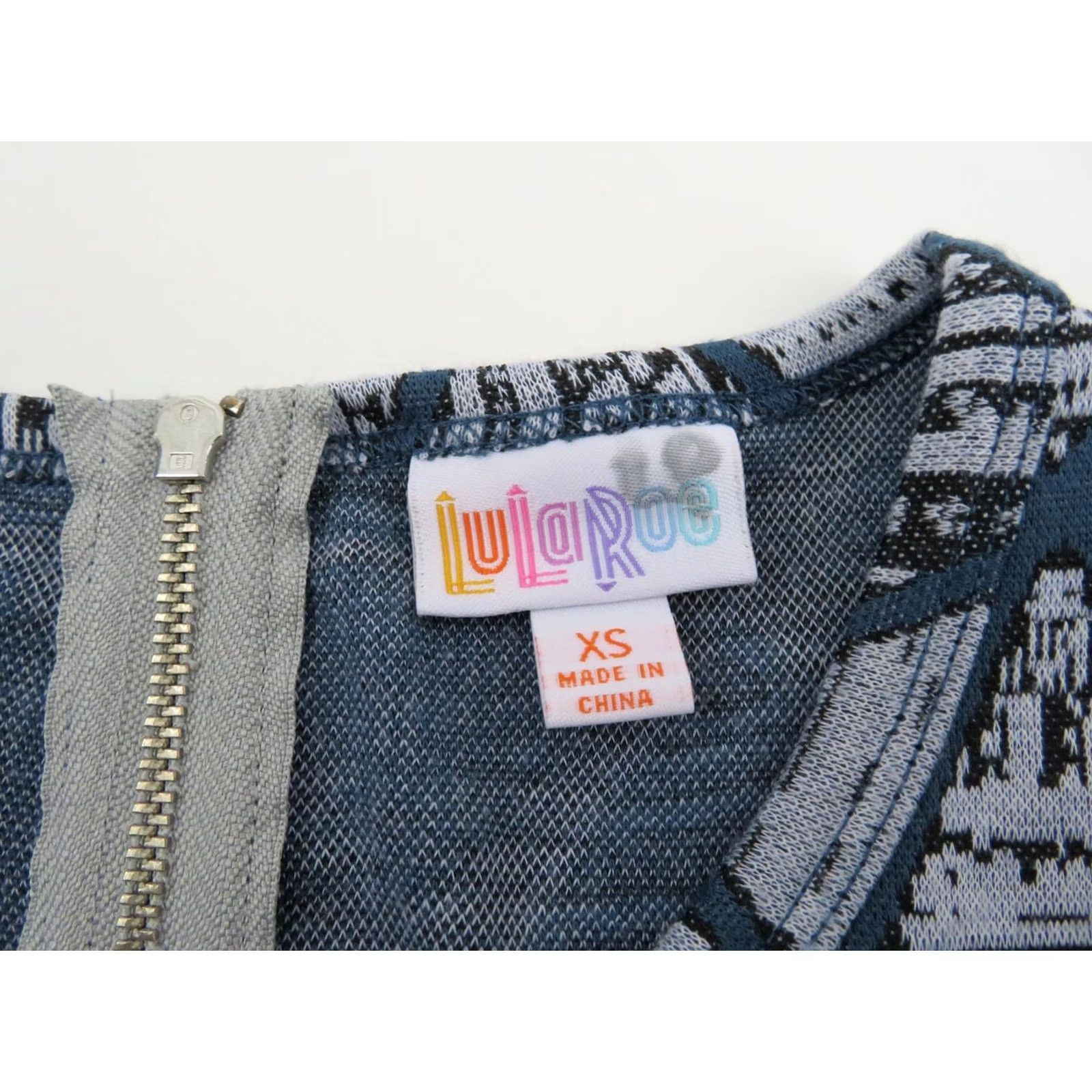 Vintage LULAROE Amelia Dress XS Jacquard Blue Unicorn Triangle A-Line Dress Womens XS Size XS / US 0-2 / IT 36-38 - 7 Thumbnail