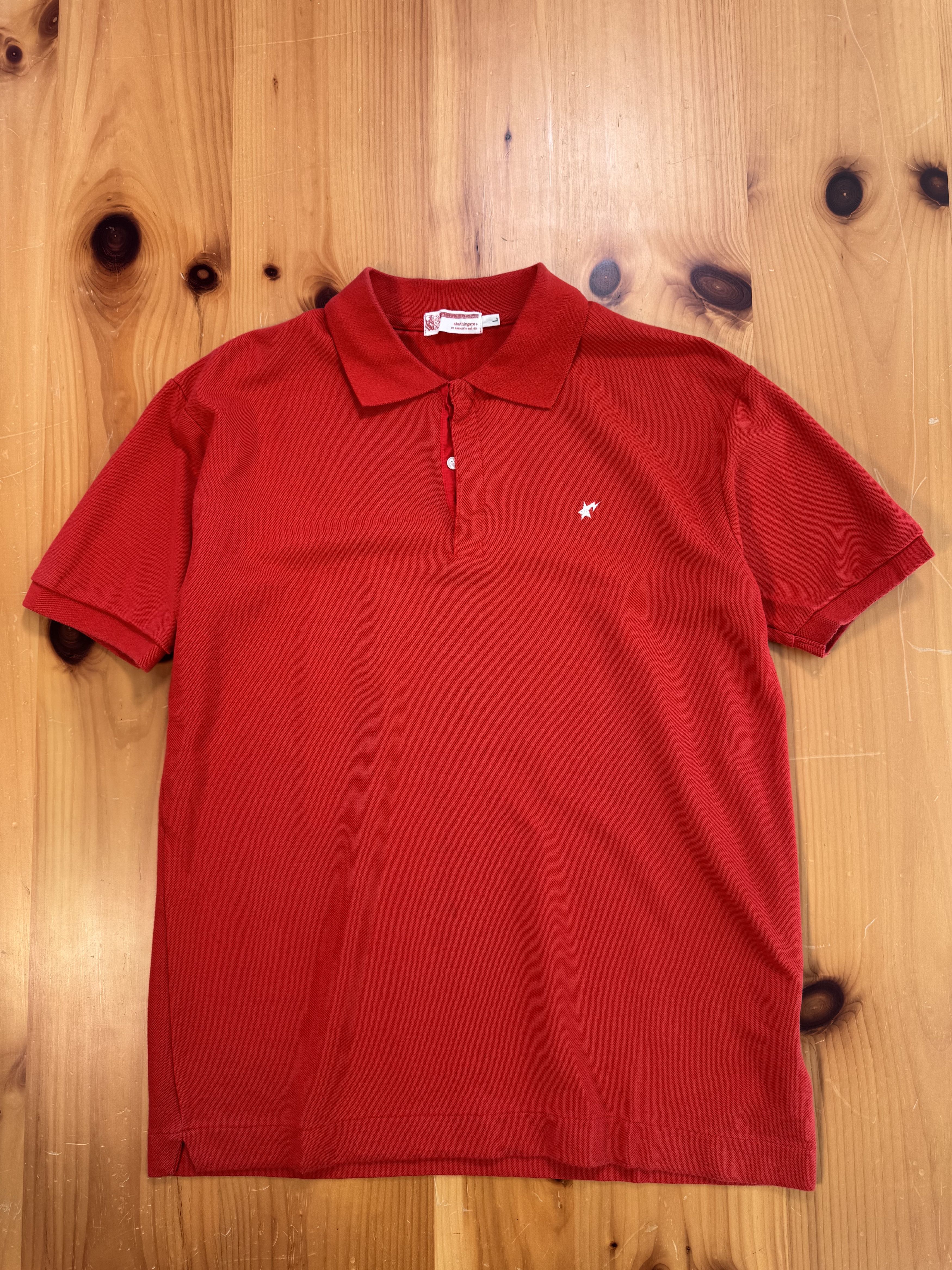 Bape Og BAPE Bapestas Embroidered Logo Red Polo Shirt Size Large Size US L / EU 52-54 / 3 - 1 Thumbnail