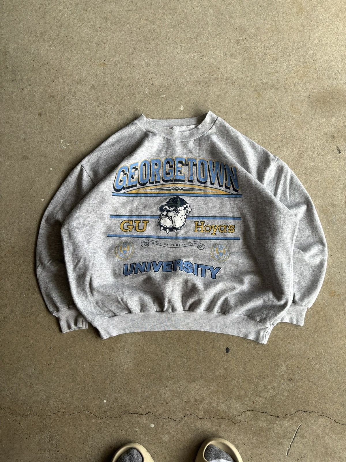 Other Vintage 90s Georgetown Hoyas Heather Grey Athletics Sweater Size US L / EU 52-54 / 3 - 1 Thumbnail
