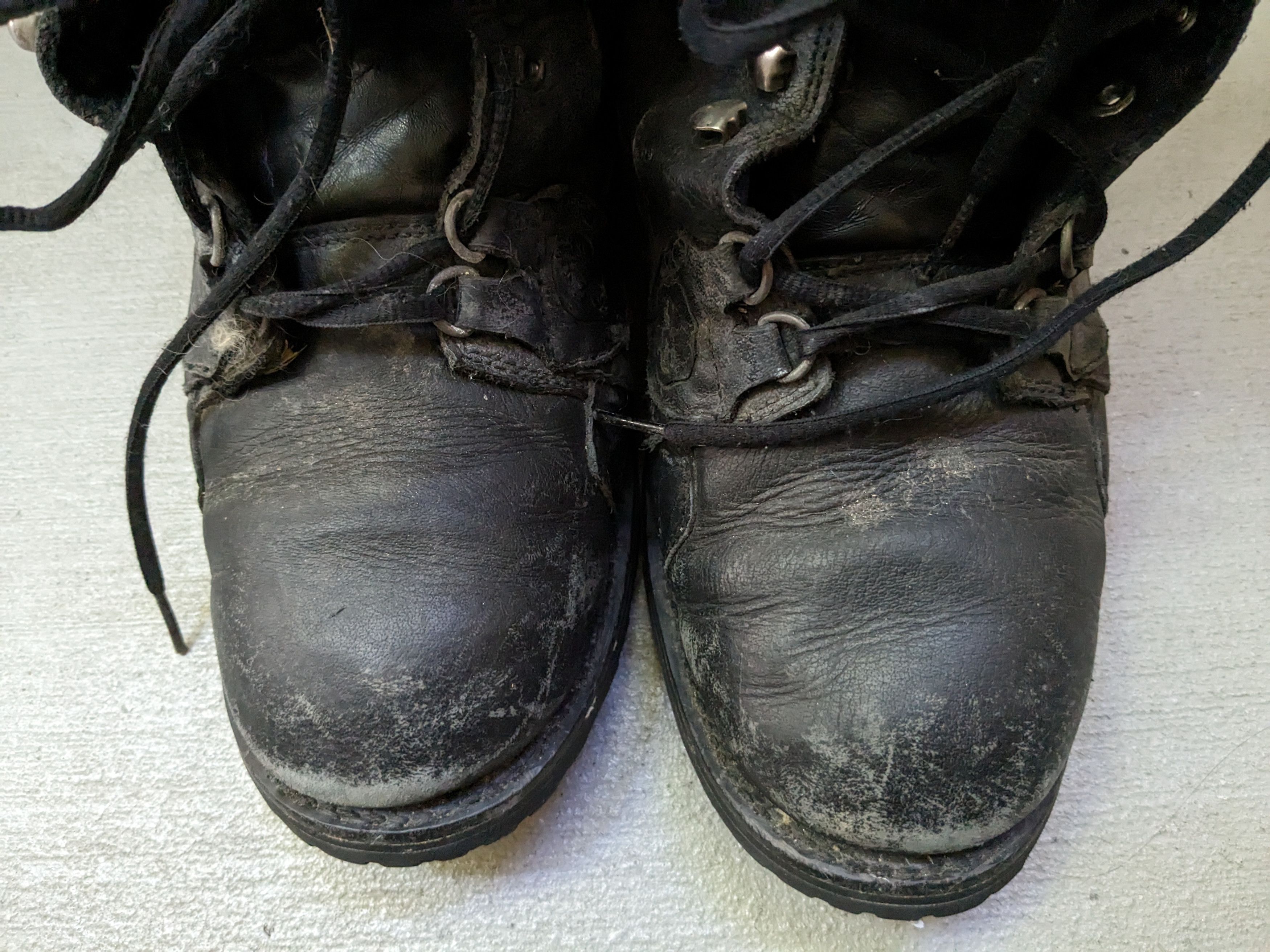 Genuine Leather Vintage Boots Black Size 10 Leather Biker Chunky Lace Up Size US 10 / EU 43 - 5 Thumbnail