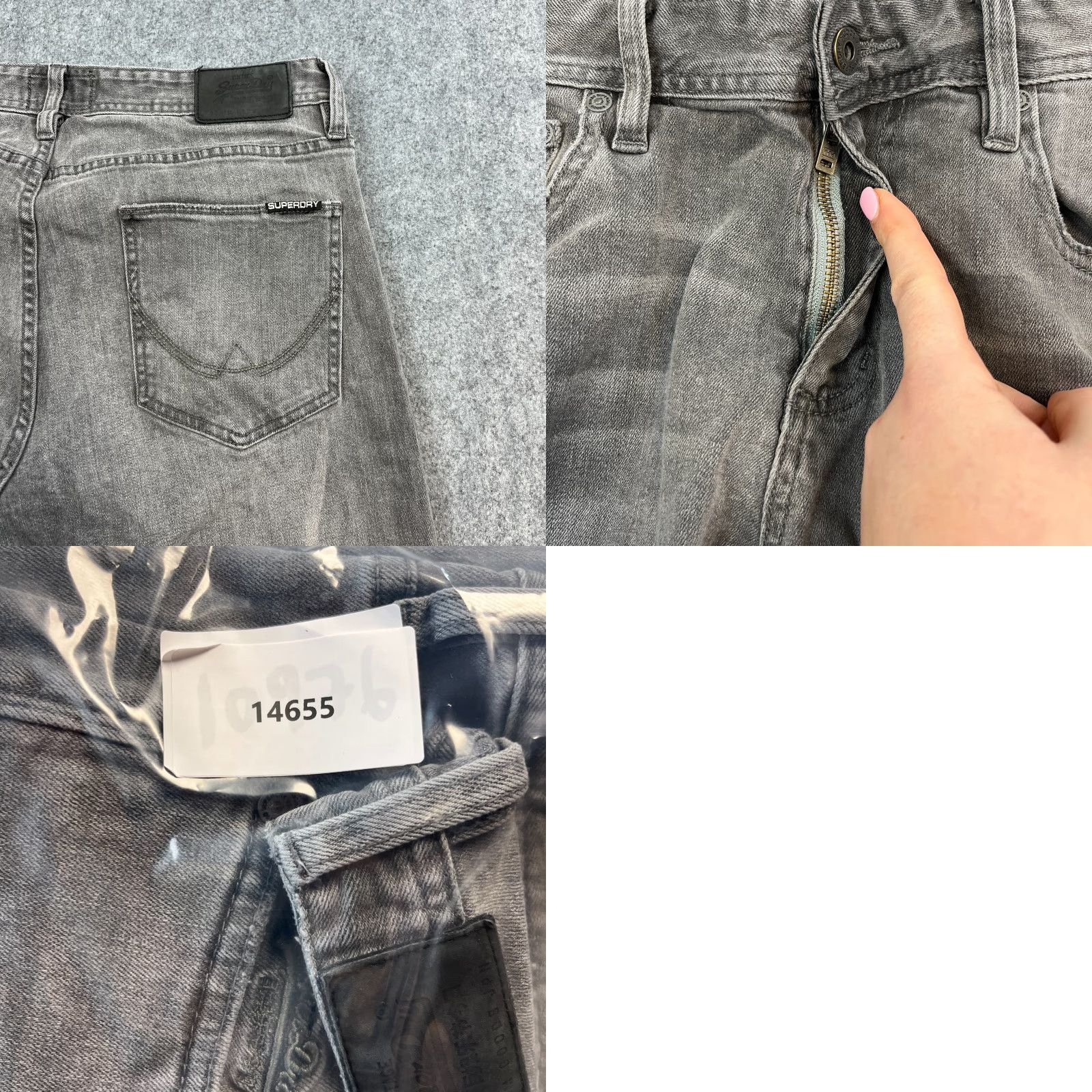 Superdry Superdry Jeans Slim Tapered 32 34 Medium Wash Grey Stretch Whiskers Denim 5-Pocket Mens Regular Pants Jeans Size US 32 / EU 48 - 9 Thumbnail