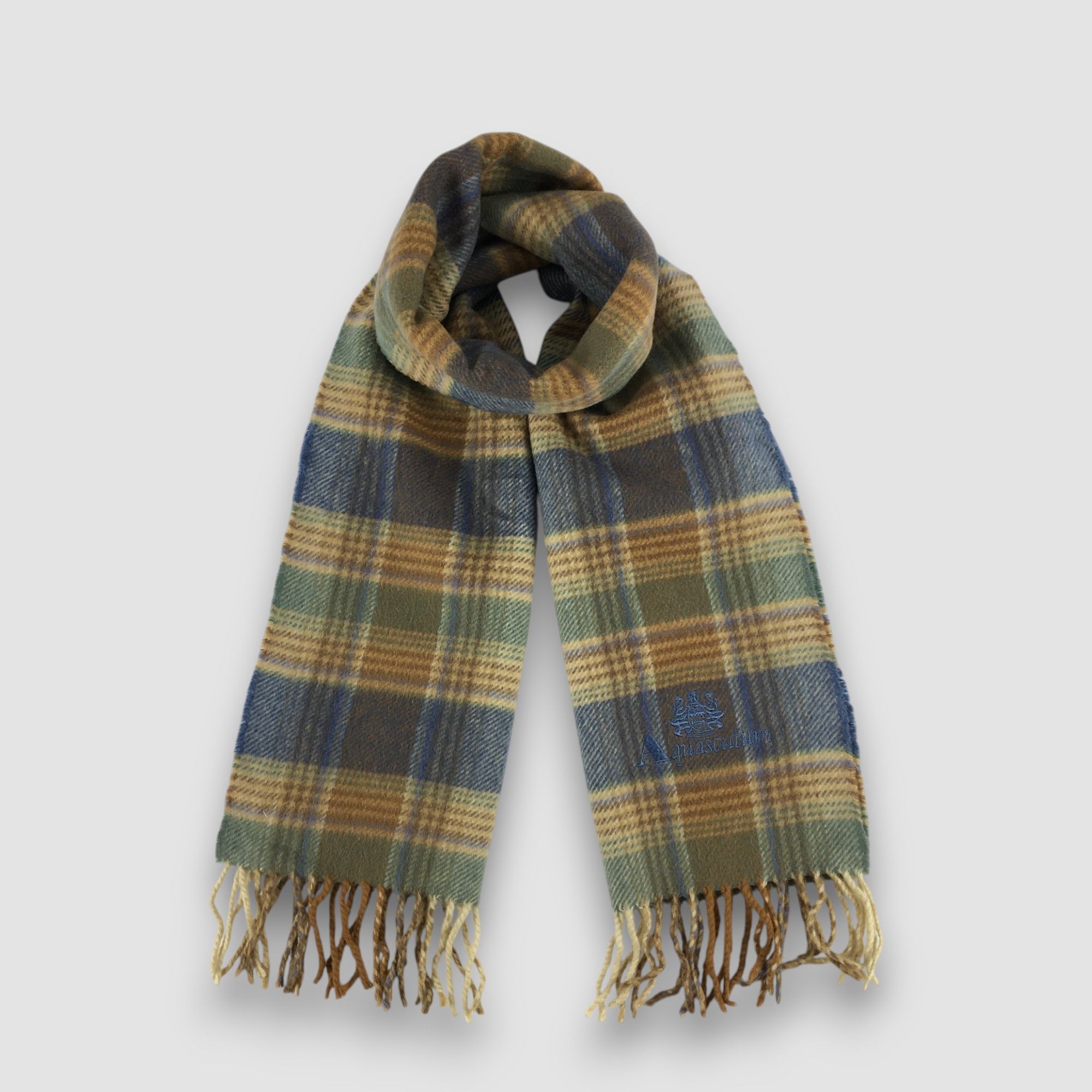 Aquascutum Vintage Aquascutum Scarf Muffler Wool Tartan Fringe Scarves Size ONE SIZE - 1 Thumbnail