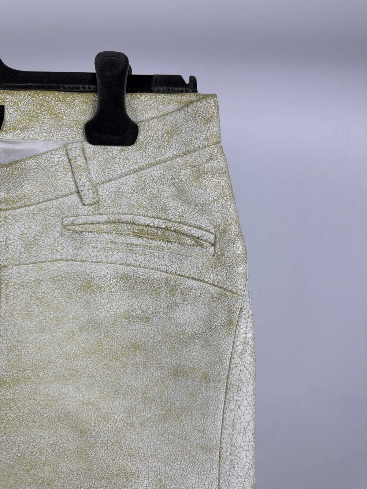 Roberto Cavalli Roberto Cavalli 2000’s Cracked Leather Flared Biker Pants Size 27" / US 4 / IT 40 - 6 Thumbnail