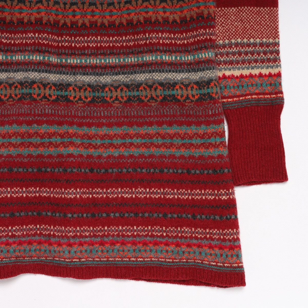 Other Eribe Scotland Wool Long Sweater Fair Isle Printed Striped Size M / US 6-8 / IT 42-44 - 11 Thumbnail