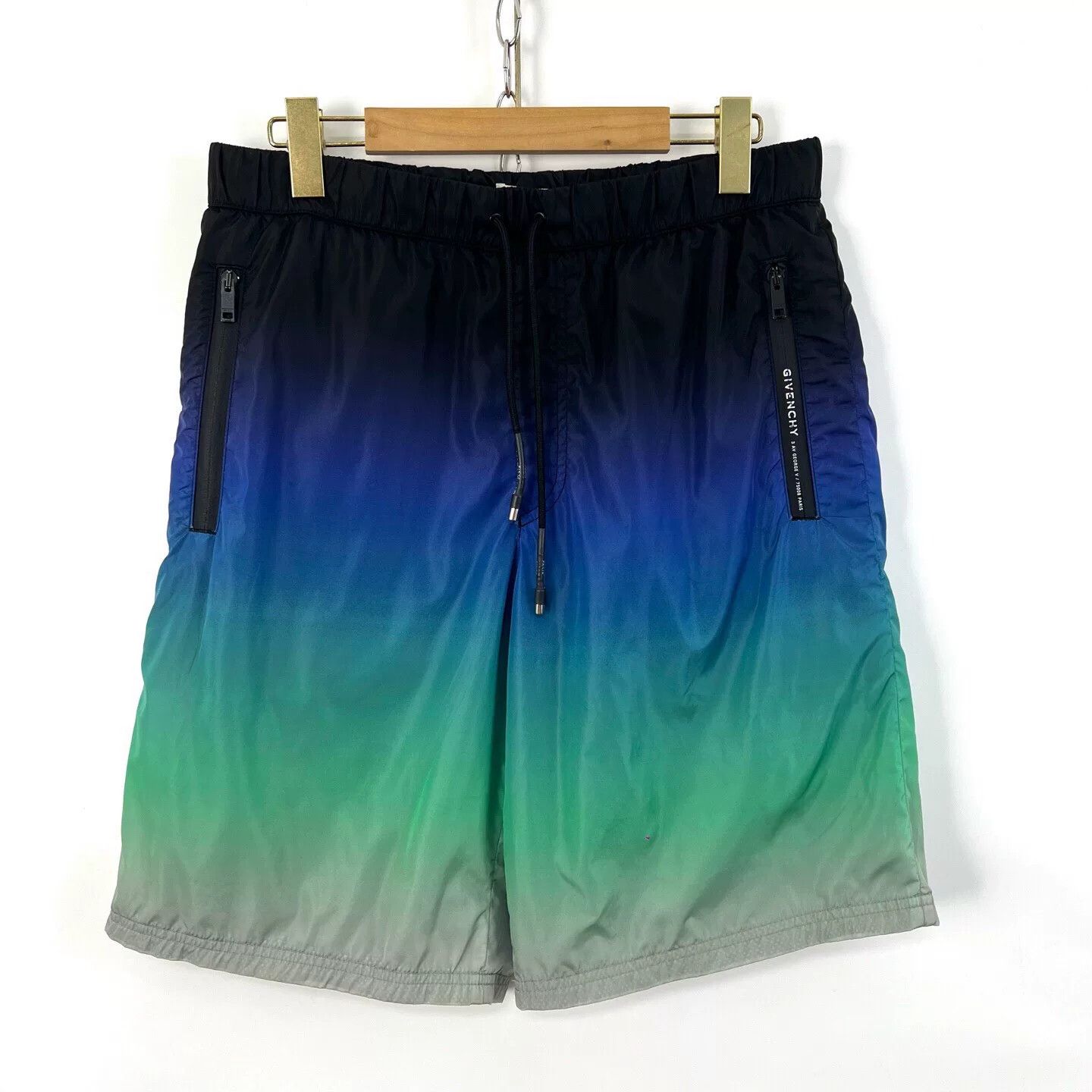 Givenchy Givenchy Men's Blue-Green Gradient Shorts Size US 34 / EU 50 - 1 Thumbnail