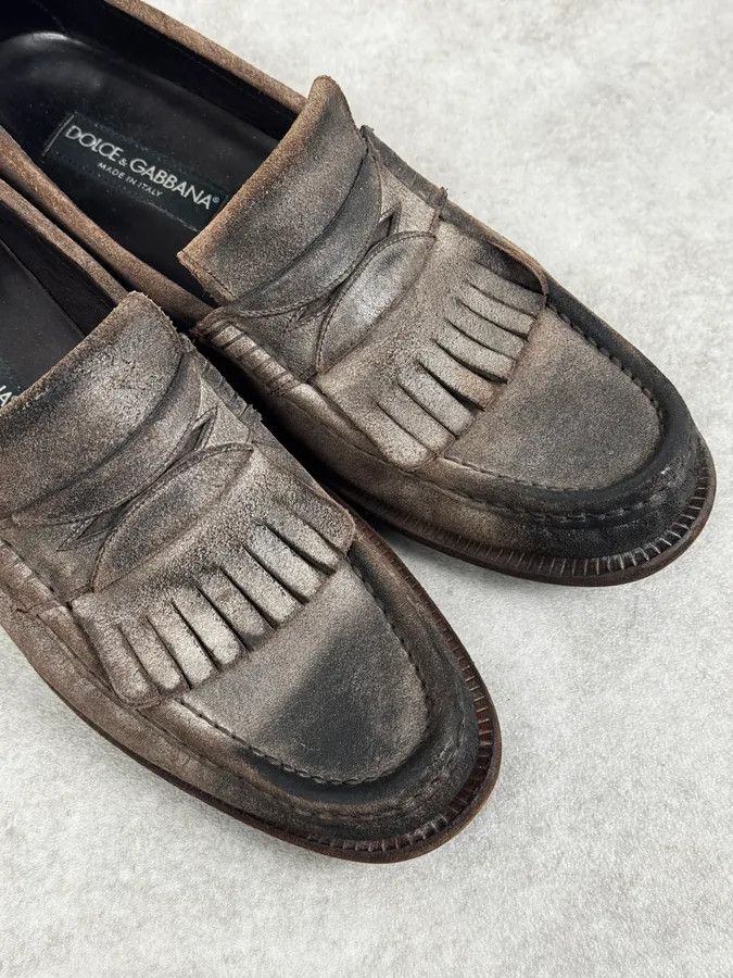 Dolce & Gabbana Dolce & Gabbana Grey Suede Fringes Loafer Size US 7.5 / EU 40-41 - 5 Thumbnail