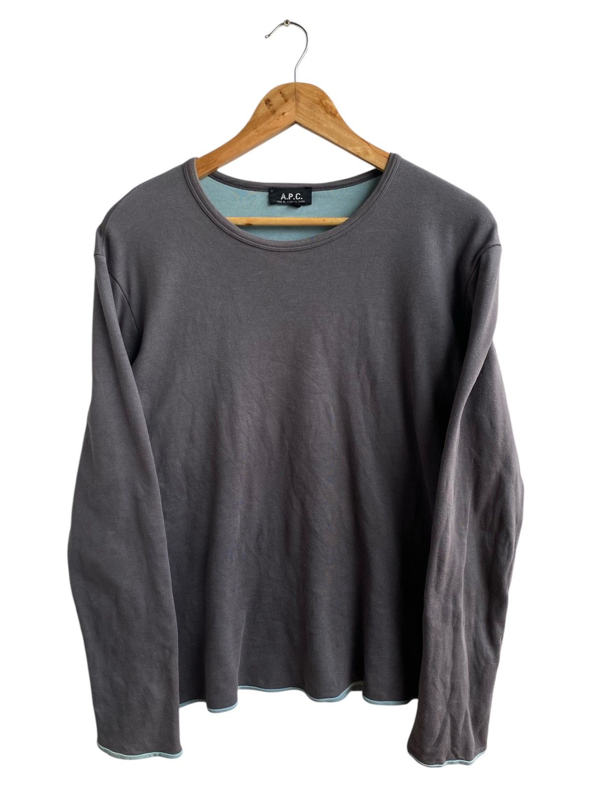 Rare A.P.C Heathered Grey Long Sleeve T Shirt Size 1