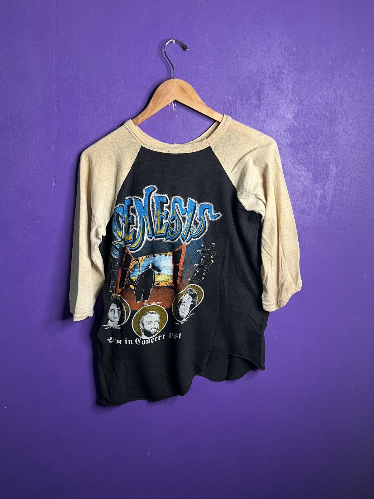 Band Tees × Vintage Vintage 1981 Genesis from Genesis to revelation raglan tee Size US M / EU 48-50 / 2 - 2 Thumbnail