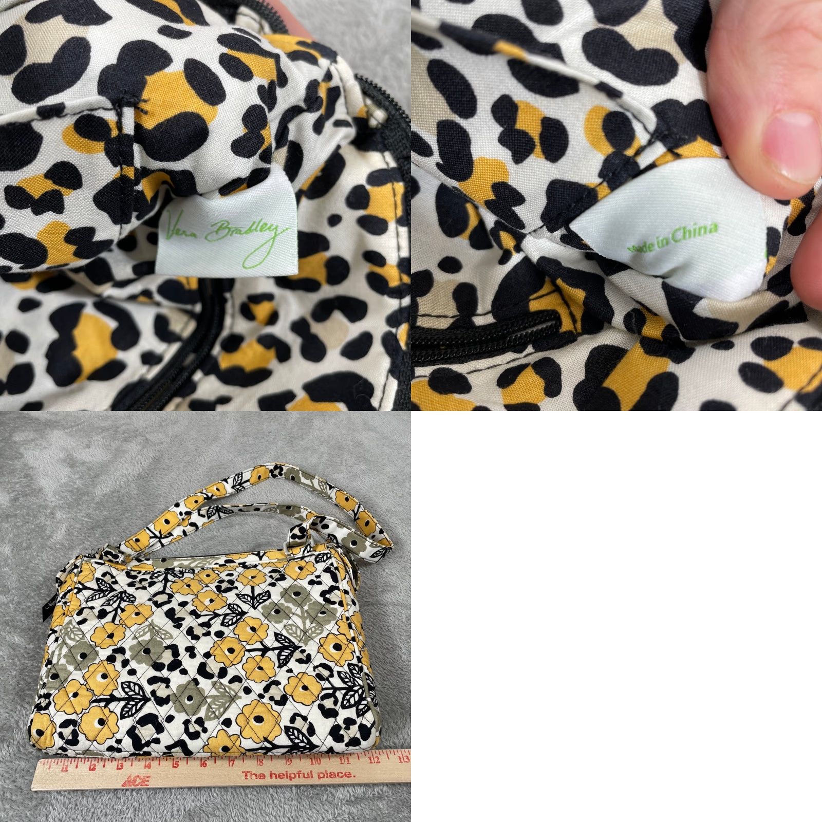 Vera Bradley Vera Bradley Tablet Hipster Bag Womens Yellow Floral Leopard Print Crossbody New Size ONE SIZE - 8 Thumbnail
