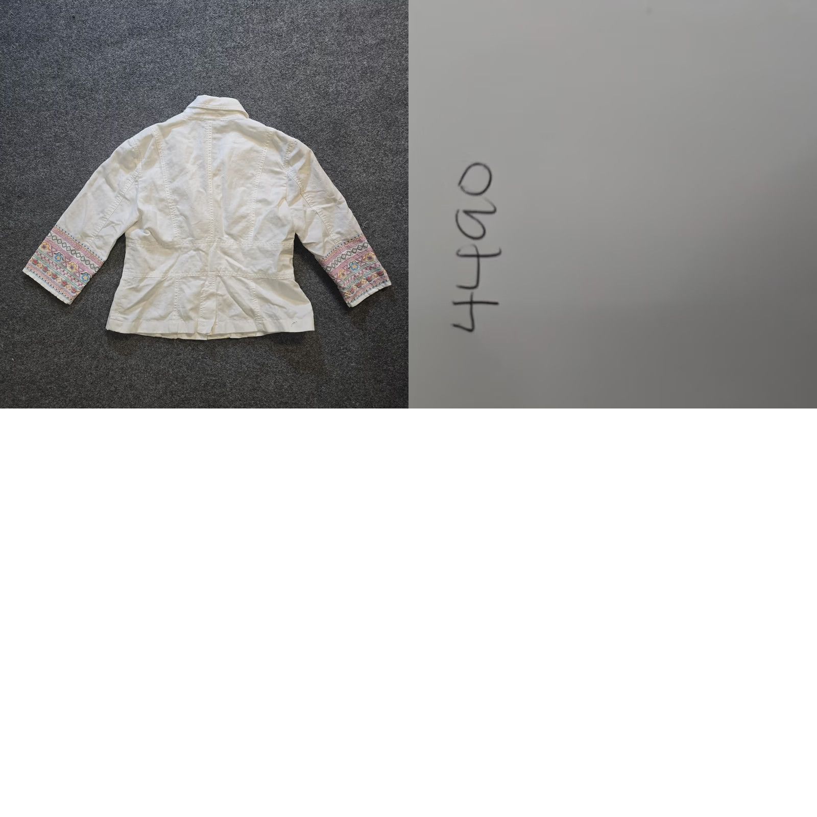 J. Jill VINTAGE J. Jill Jacket Womens Petite 6 White Embroidery Linen Blend Short 3/4 Sleeve Button Regular Twill Lightweight Casual Womens Size M / US 6-8 / IT 42-44 - 8 Thumbnail