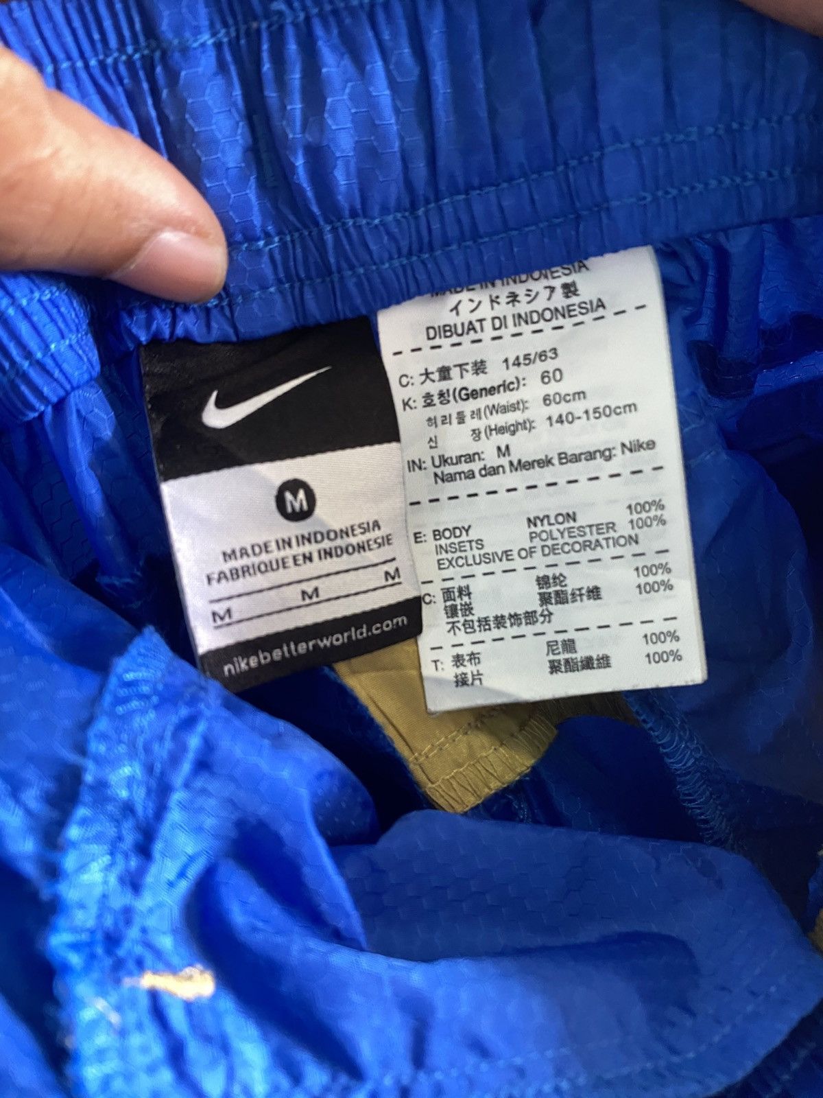 Bodega × Nike 💥 VINTAGE NIKE 90S BAGGY WIDE LEG SWOOSH TRACK PANTS Y2K Size US 32 / EU 48 - 2 Thumbnail