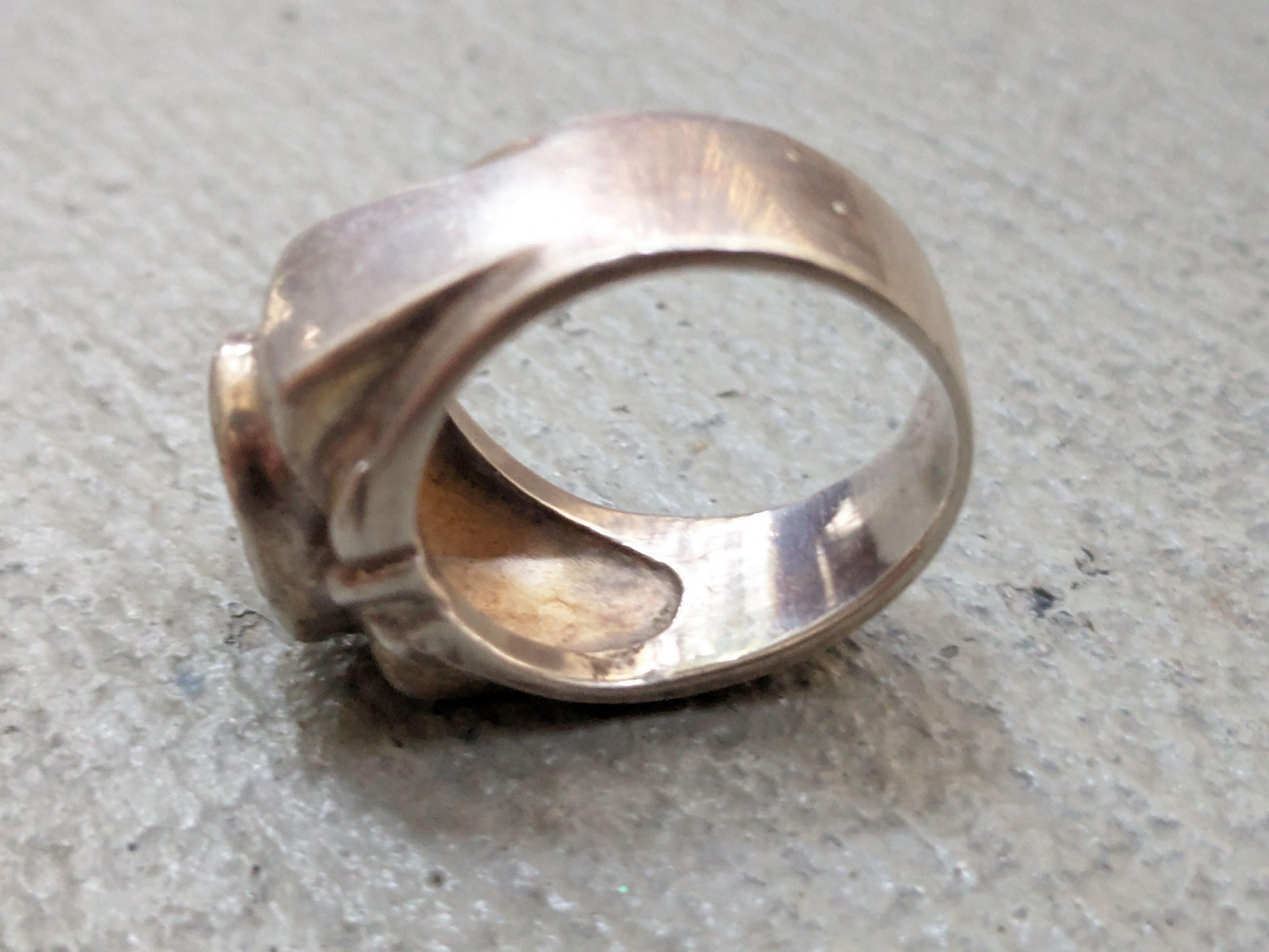 Jewelry Vintage Sterling Silver Ring 8.25 Modern Contemporary CZ Size ONE SIZE - 9 Thumbnail