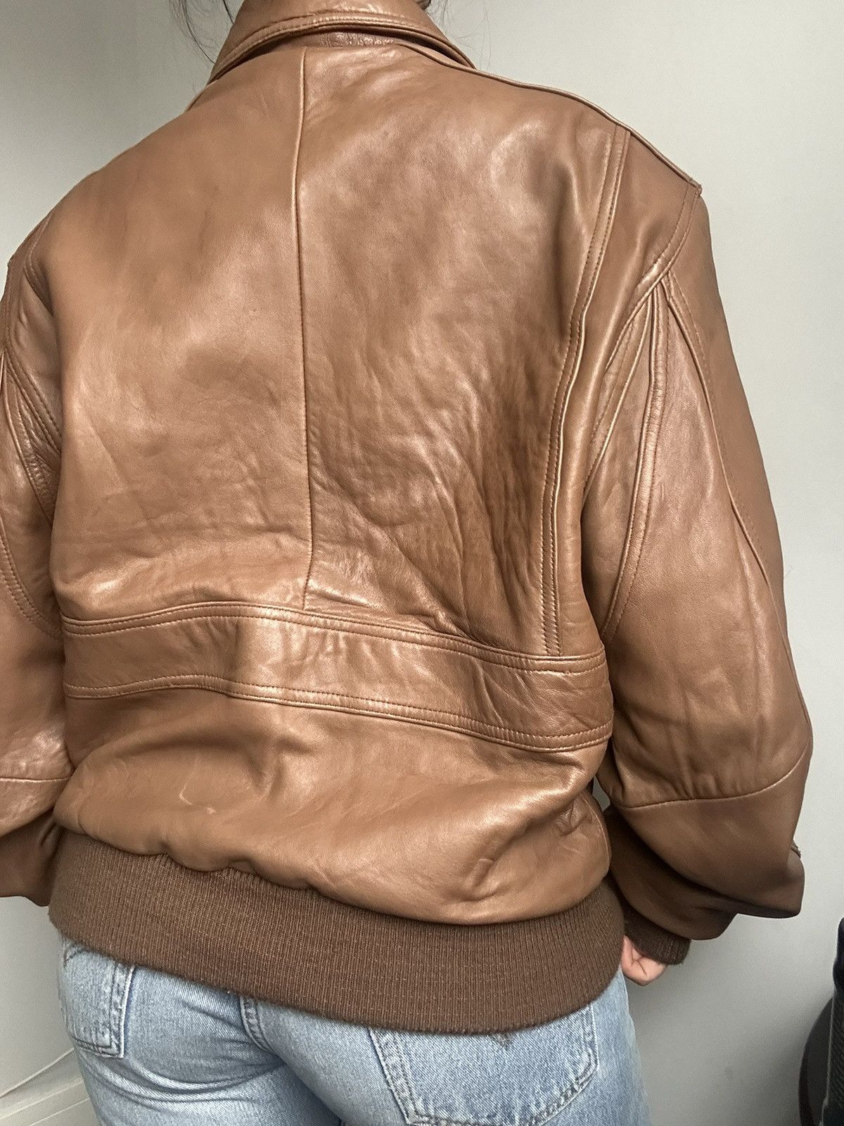 Members Only Members Only Voyager Brown Leather Flight Bomber Jacket Size US XS / EU 42 / 0 - 5 Thumbnail