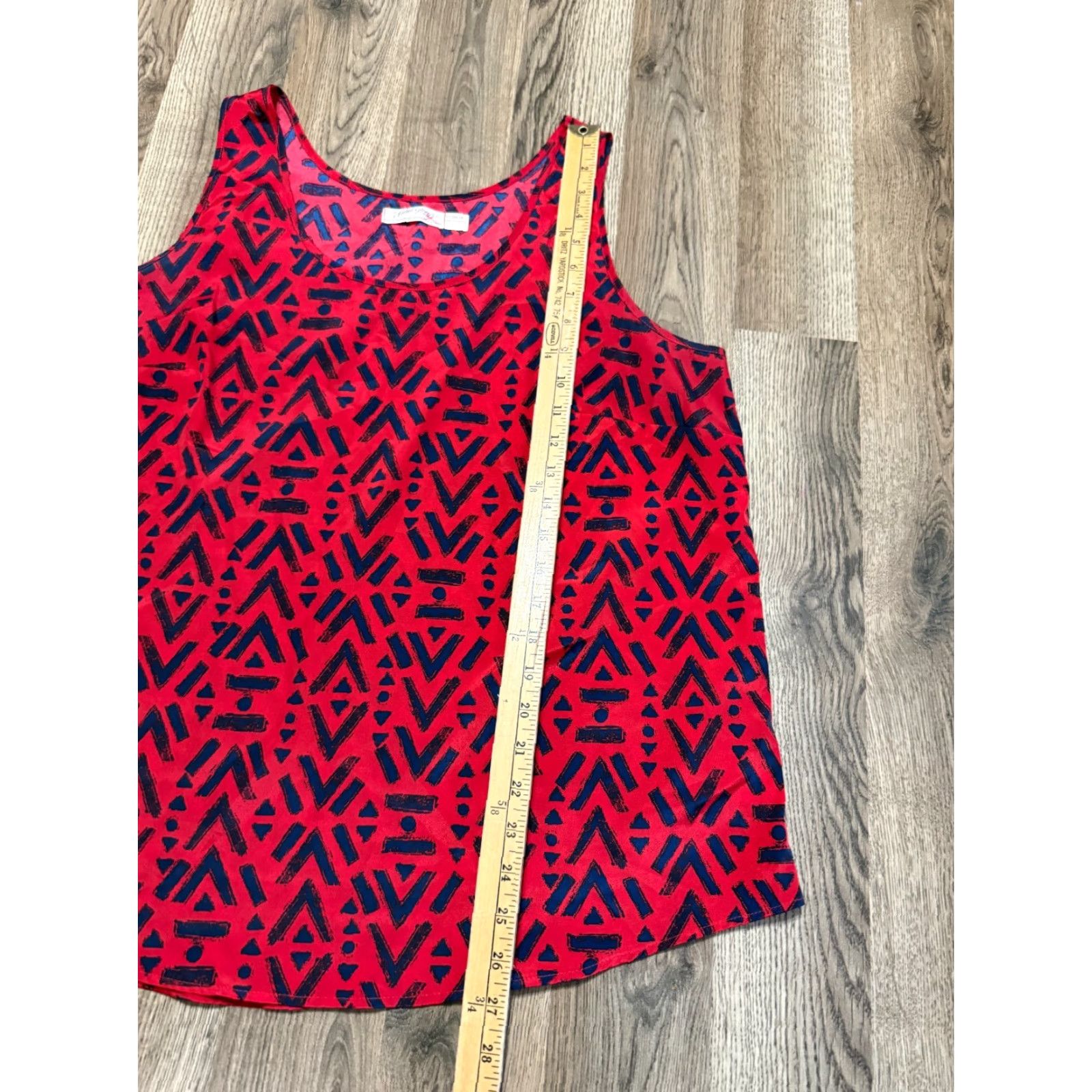 Faded Glory Faded Glory Tank Top Womens XL Red Black Allover print Shirt Tank, Cotton-Polyester? Size XL / US 12-14 / IT 48-50 - 5 Thumbnail