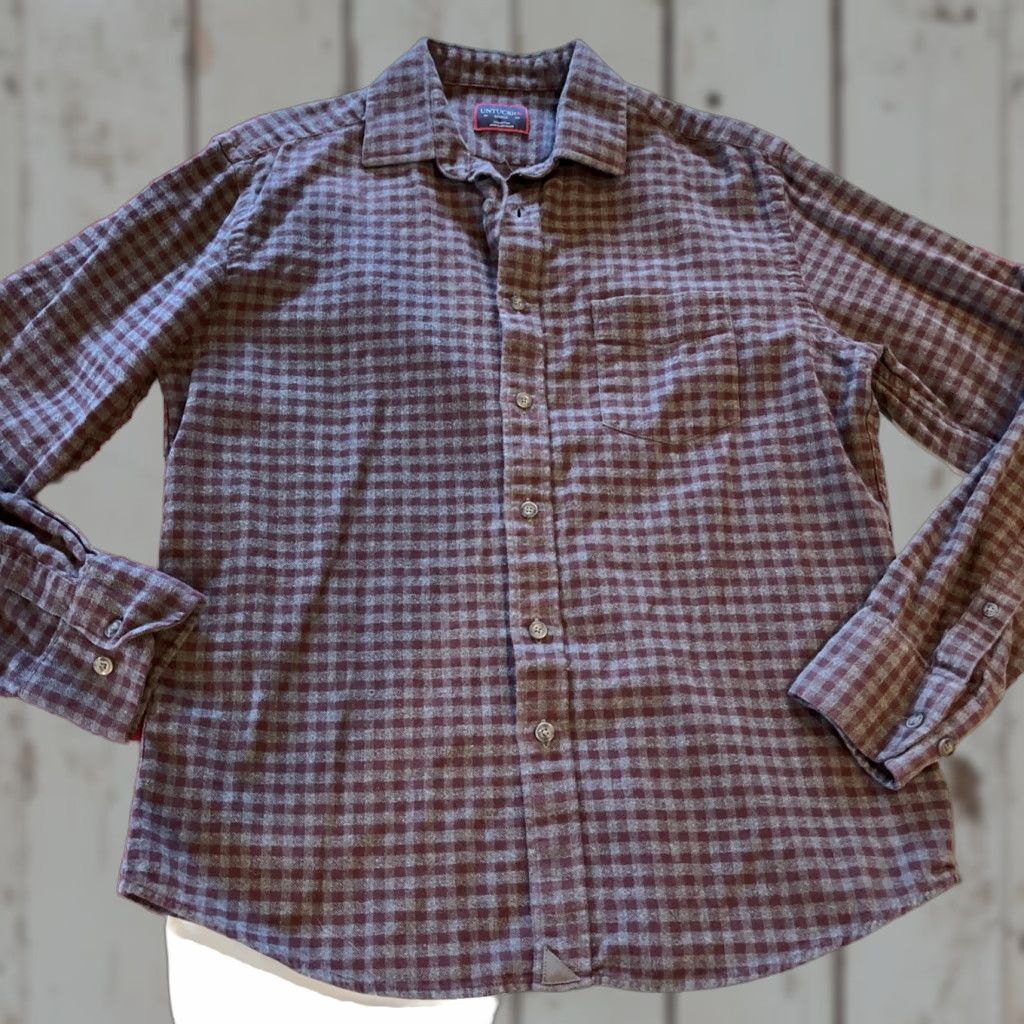UNTUCKit UNTUCKit Plaid Shirt Cotton Blue Purple Small Button-Up Long Sleeve Mens Regular Fit Casual Size US S / EU 44-46 / 1 - 1 Thumbnail