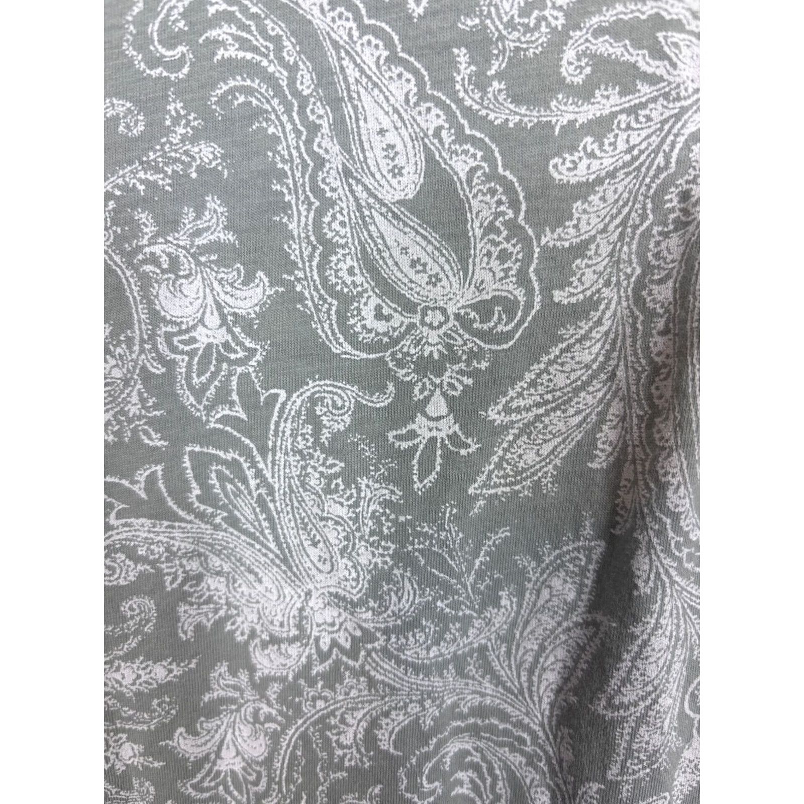 Armani Exchange Armani Exchange A/X Shirt Womens Medium M Paisley Print Henley V-Neck S/S top Size M / US 6-8 / IT 42-44 - 3 Thumbnail