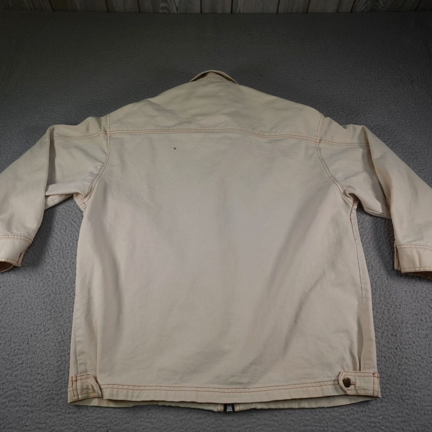 Vintage VINTAGE Drawls Bomber Jacket Mens Medium Beige Canvas Skater 90s Size US M / EU 48-50 / 2 - 4 Thumbnail