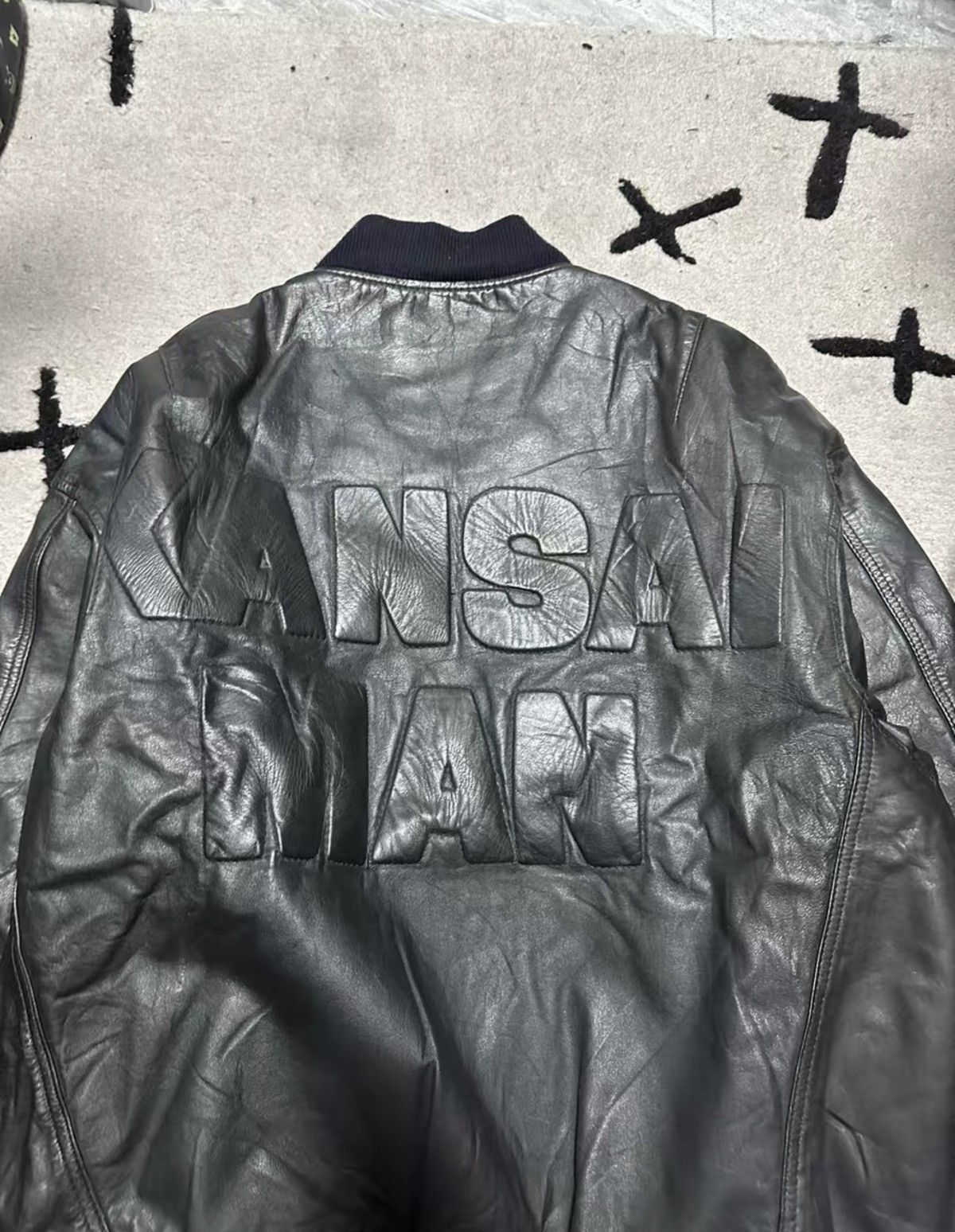 Kansai Yamamoto Kansai Yamamoto 1990s Leather Bomber Jacket Size US L / EU 52-54 / 3 - 6 Thumbnail