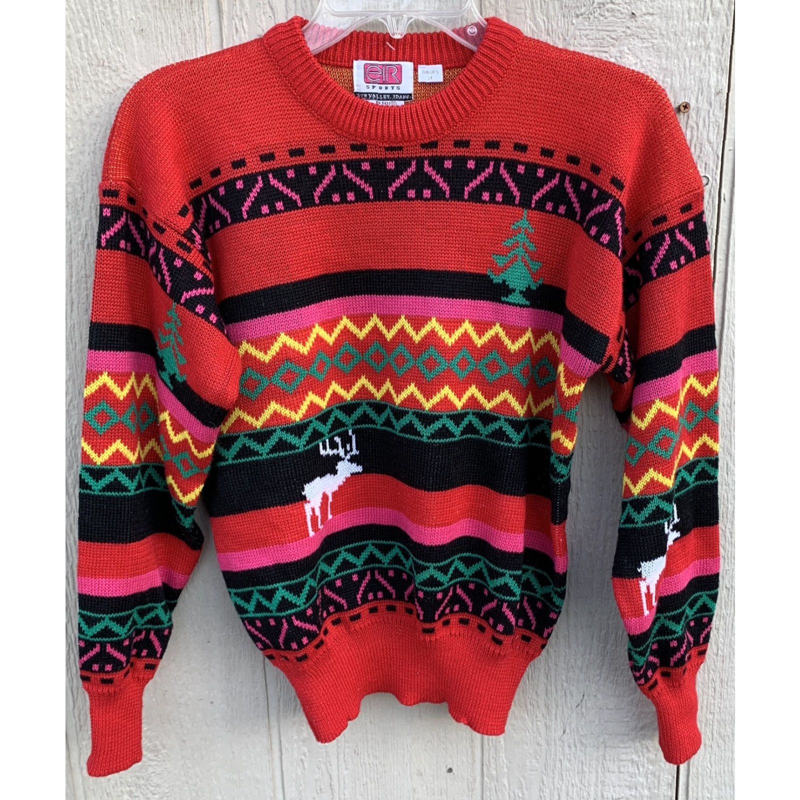 Vintage Vintage eir Sports Sun Valley Idaho Sweater 80s Ski Snow Juniors Size 14 Size XL / US 12-14 / IT 48-50 - 6 Thumbnail