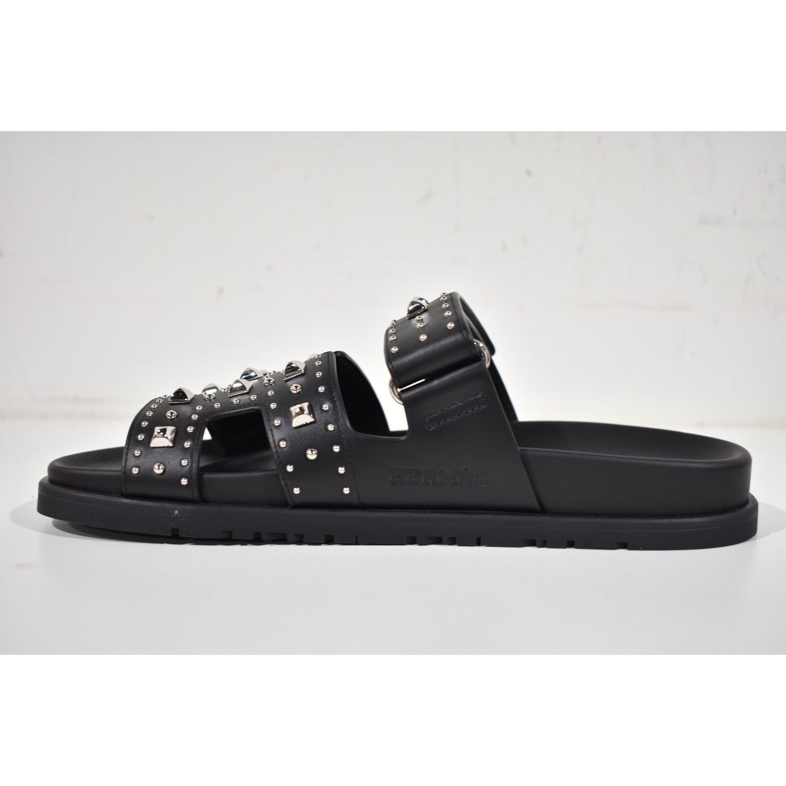 Hermes Hermes Chypre Sandal Black Studded Stud Punk Rock H Size US 7 / IT 37 - 12 Thumbnail