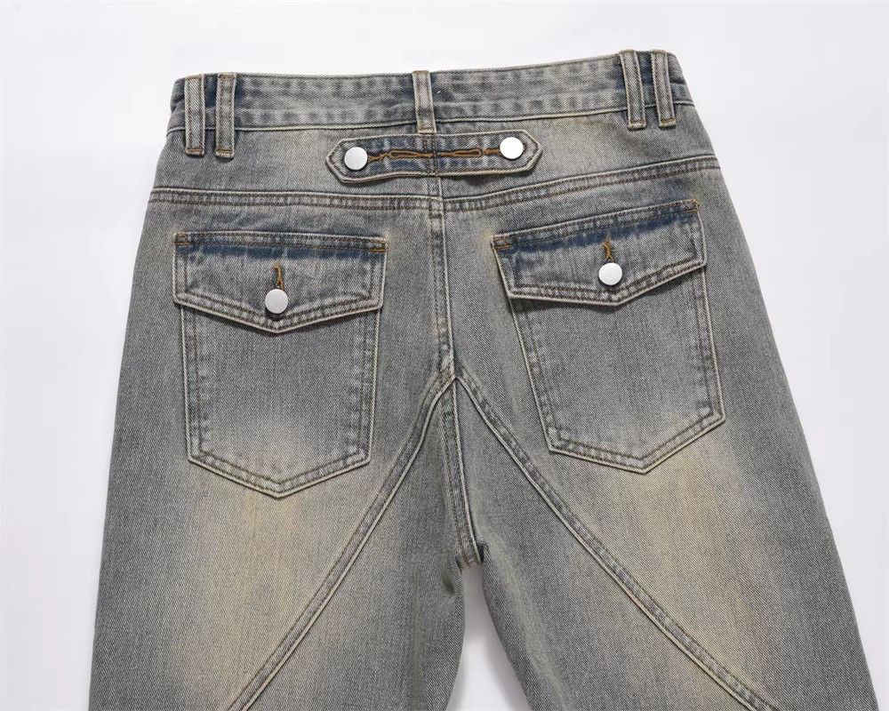 Japanese Brand × Jean Street vintage patchwork distressed bootcut jeans Size US 32 / EU 48 - 5 Thumbnail
