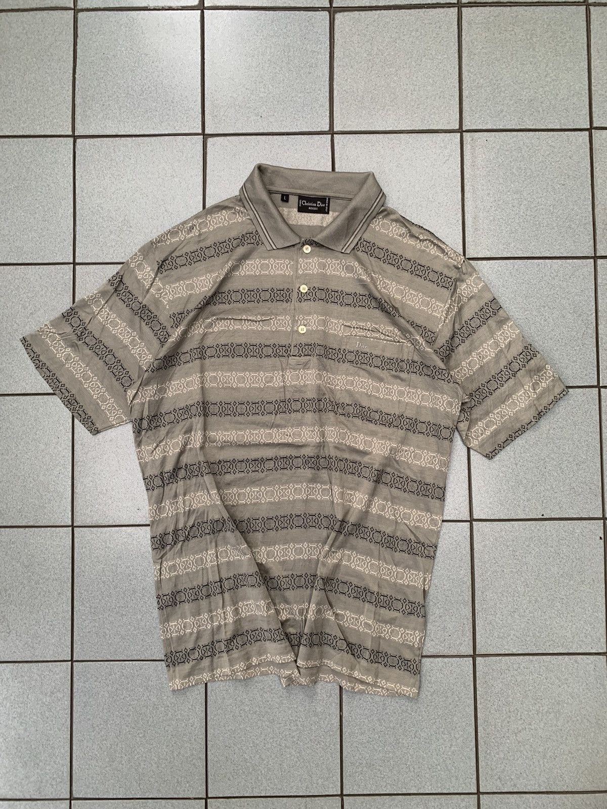 Christian Dior Monsieur × Vintage Vintage Christian Dior Monogram Patterned Stripes Collar Size US L / EU 52-54 / 3 - 1 Thumbnail