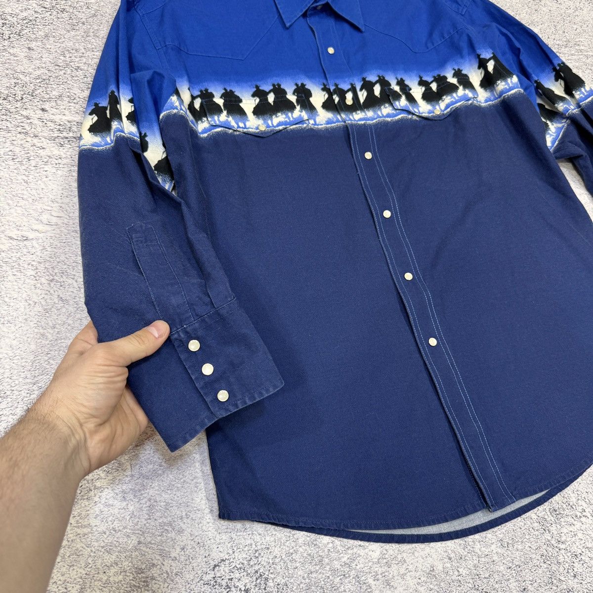 Wrangler Vintage Wrangler Western Shirt Wrap Around Print Sunset L Size US L / EU 52-54 / 3 - 3 Thumbnail