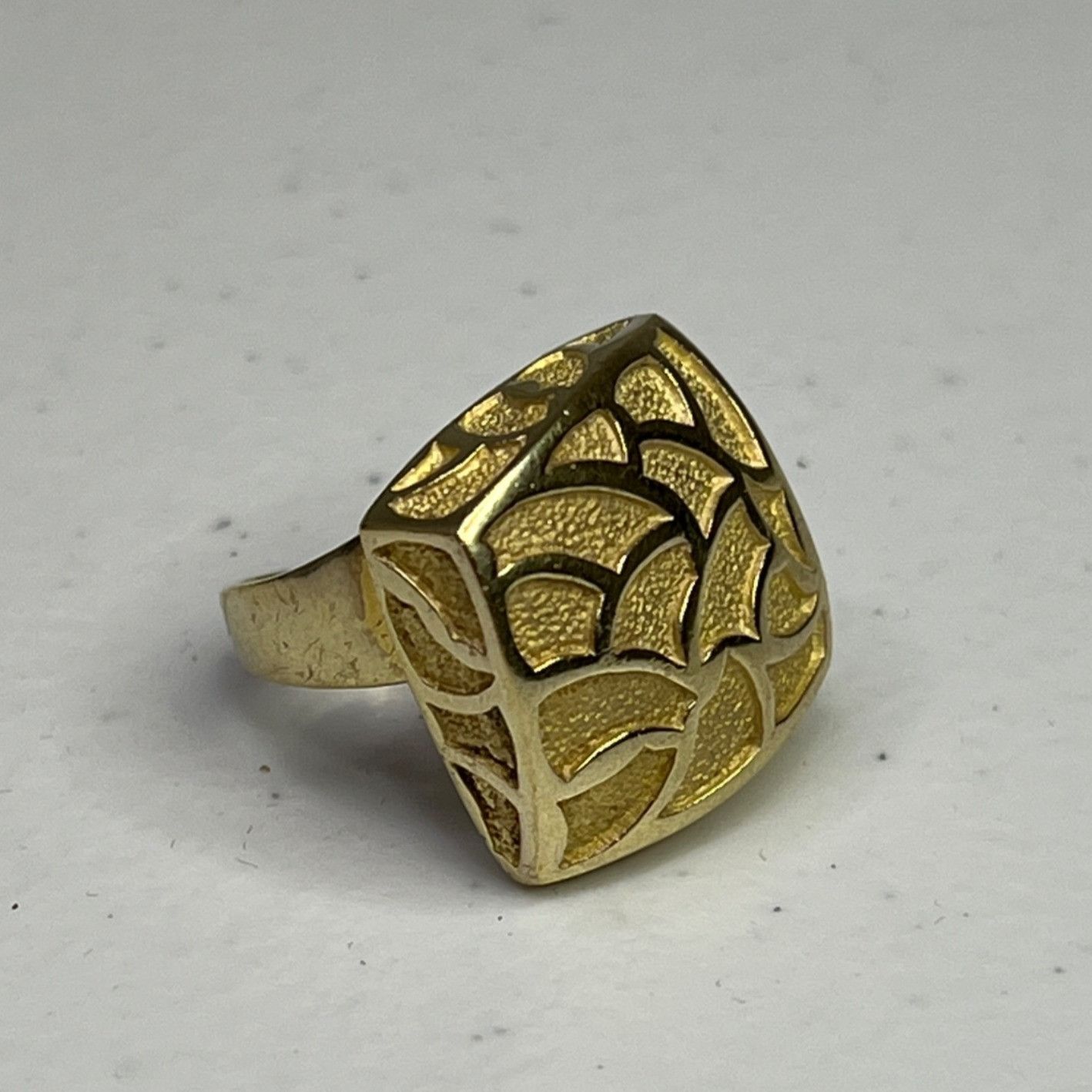 Designer Silver Vermeil Statement Ring Size 6 1/4 925 Italy Bold Mode Size ONE SIZE - 5 Thumbnail