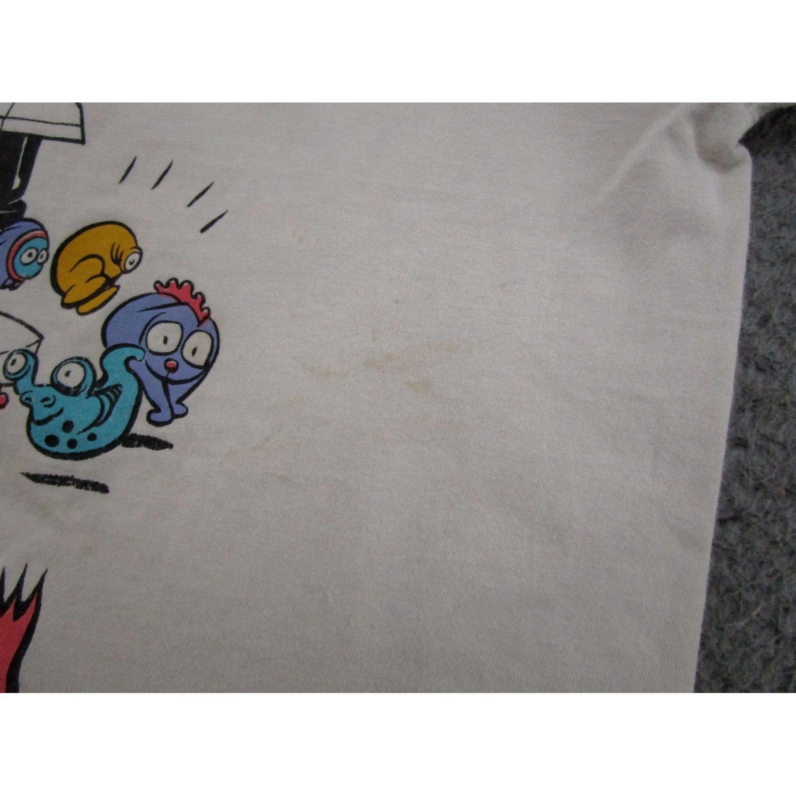 Jerzees Vintage 90s JERZEES T-Shirt Cartoon Funny Novelty Vintage Science 90s Mens L White Cotton Graphic Print Short Sleeve Crew Neck Slim Fit Size US L / EU 52-54 / 3 - 7 Thumbnail