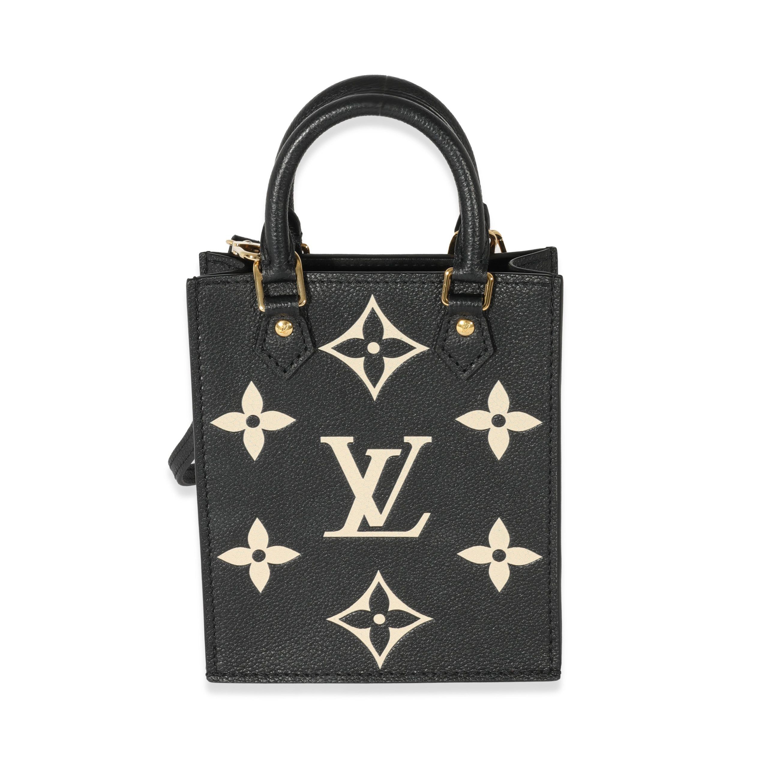 image of Louis Vuitton Monogram Empreinte Petite Sac Plat in Black, Women's
