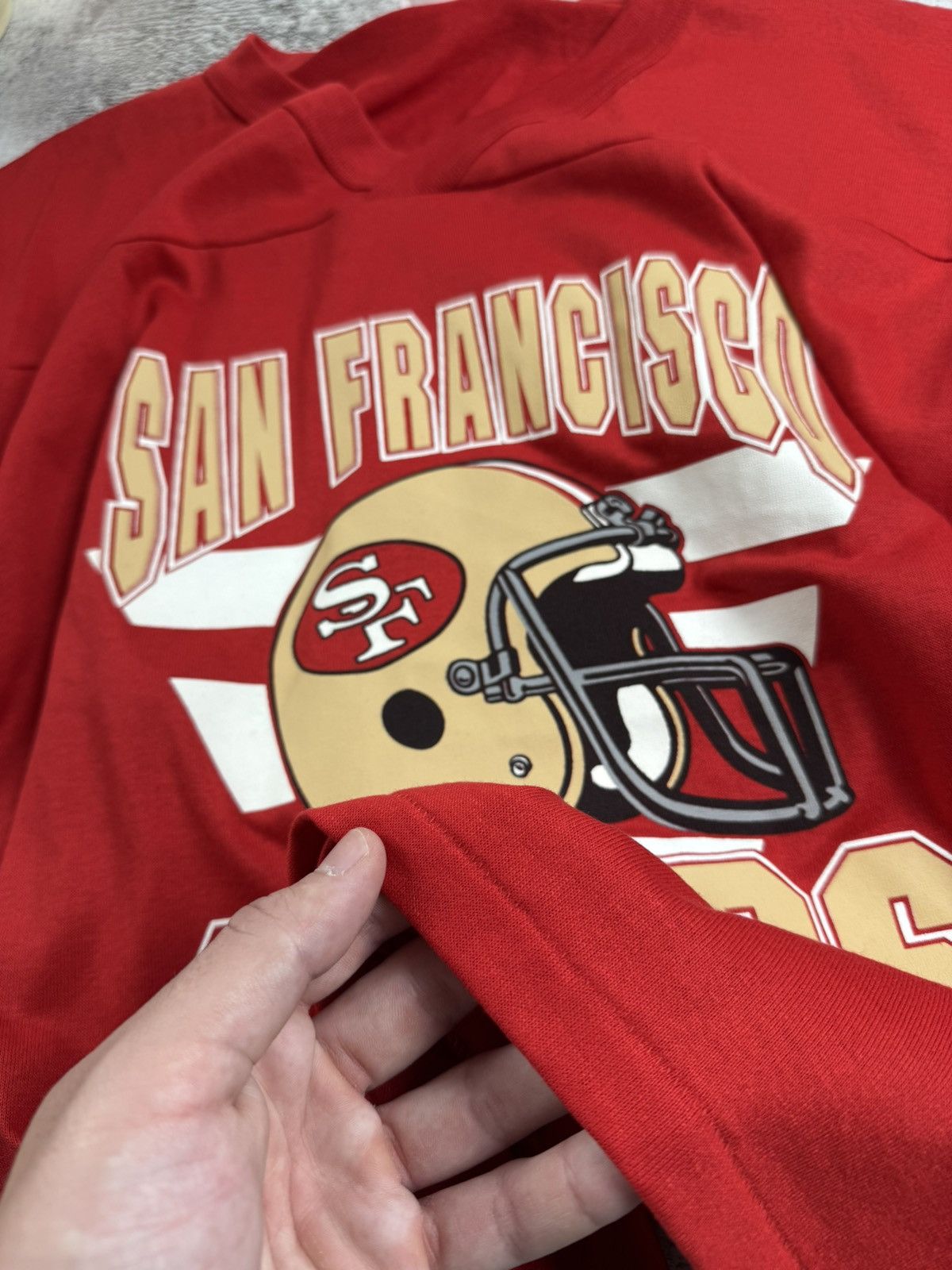NFL San Francisco USA 80s NFL 49Ers Vintage Men’s XL Red Cotton T Shirt Tee Jersey Size US XL / EU 56 / 4 - 10 Thumbnail