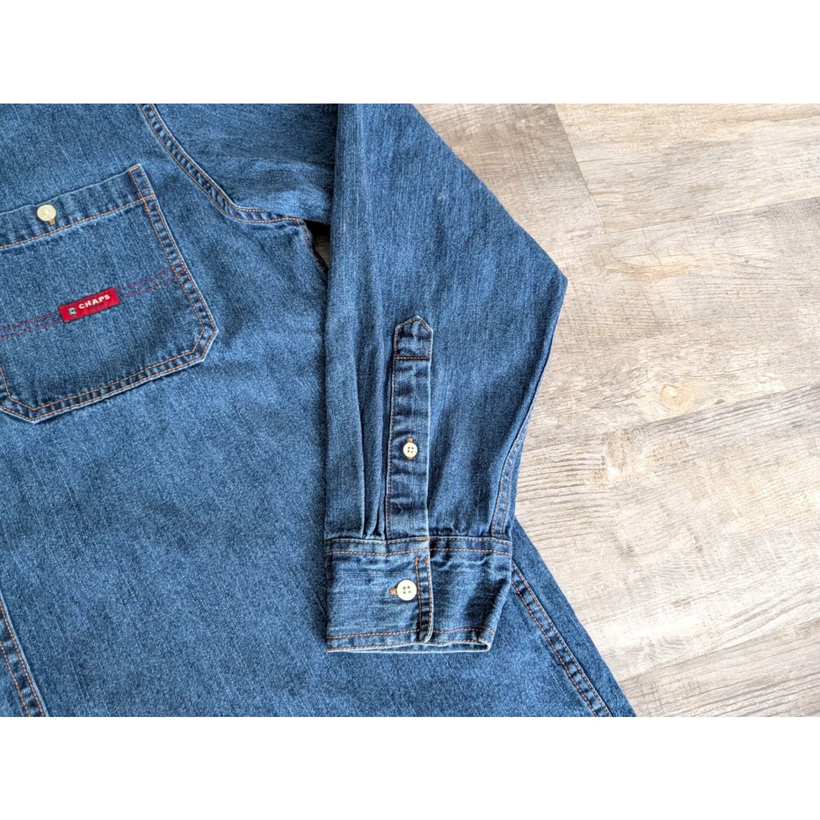 Chaps VINTAGE Chaps Ralph Lauren Shirt Denim Blue Button-Up Mens M Long Sleeve Size US M / EU 48-50 / 2 - 3 Thumbnail