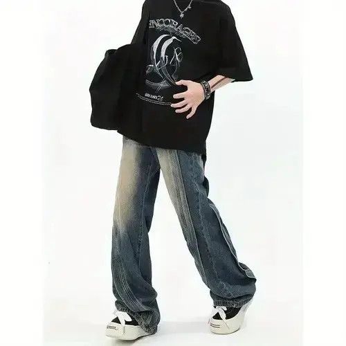 Japanese Brand × Jean Curve Striped Vintage Baggy Jeans Size US 32 / EU 48 - 4 Thumbnail