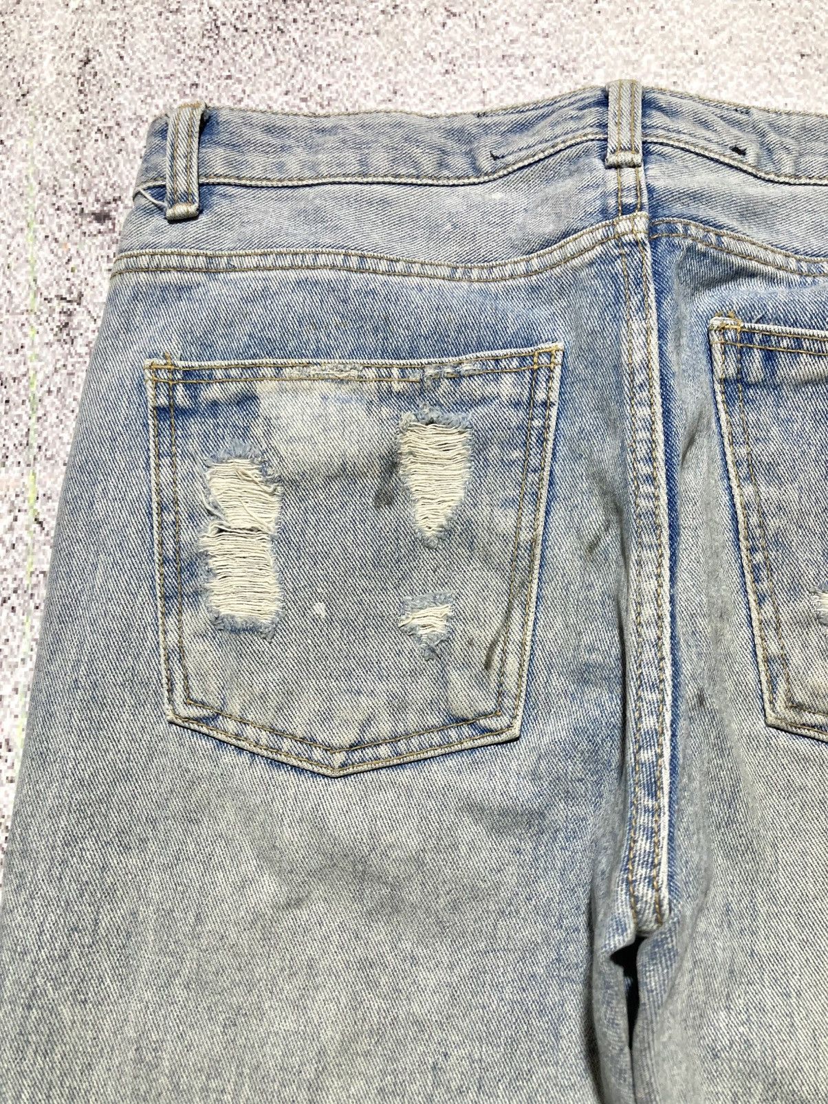Japanese Brand 2000s Idun Distressed Ripped Denim Blue Jeans Lgb Punk Style Size US 30 / EU 46 - 15 Thumbnail