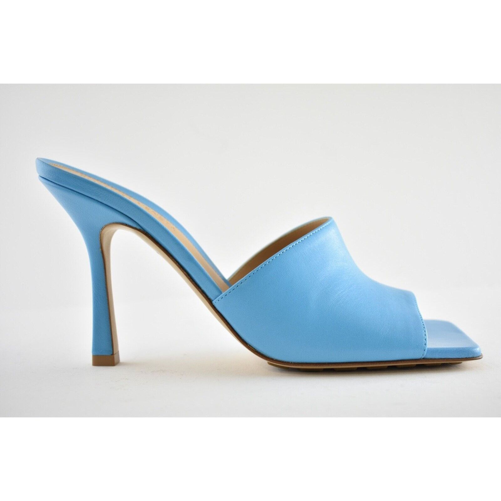 Bottega Veneta Stretch Square Toe Blue Backless Sandal Mule Heel Pump 38.5 Size US 8.5 / IT 38.5 - 3 Thumbnail