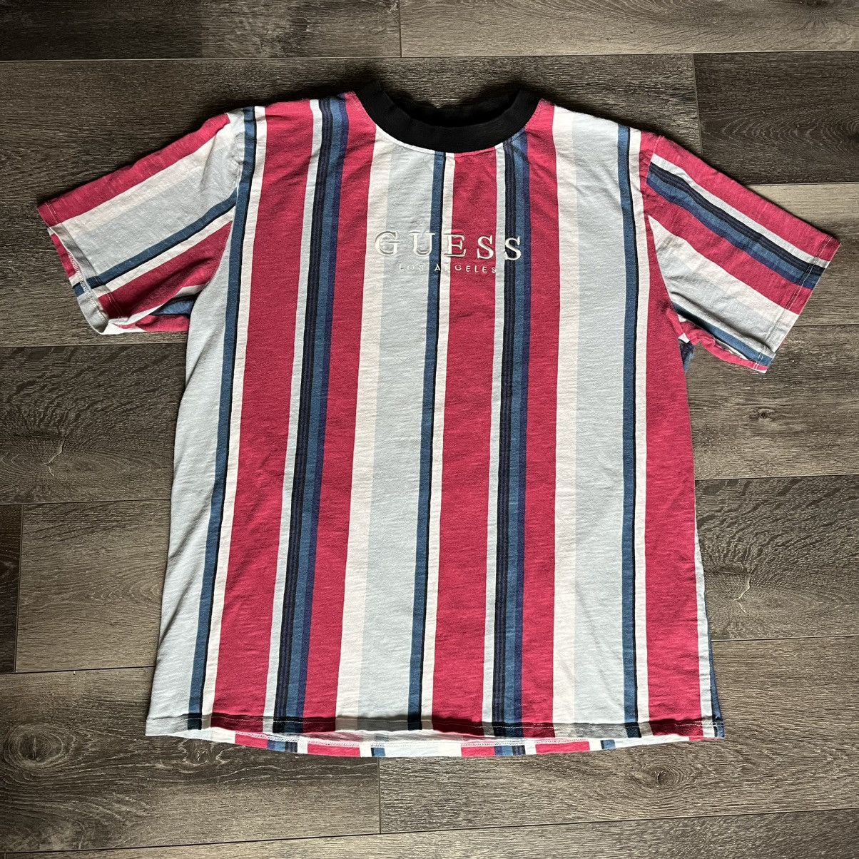 Guess × Vintage Vintage Guess Originals Los Angeles Embroidered Striped Tee Size US M / EU 48-50 / 2 - 1 Thumbnail