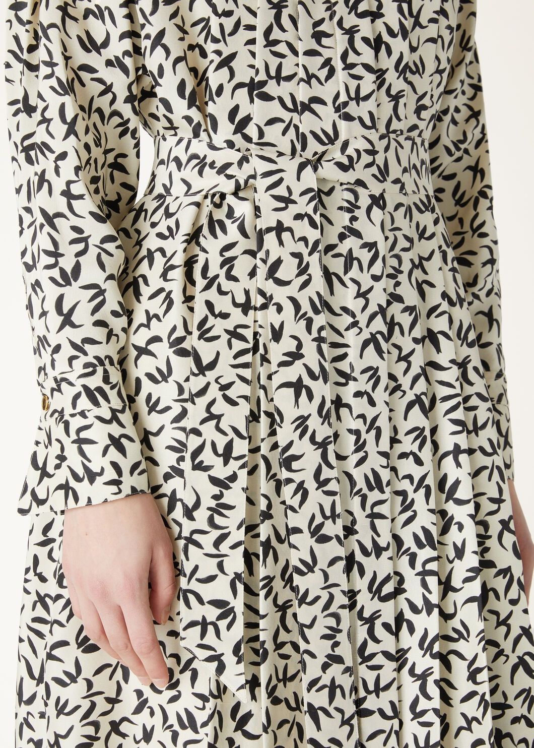 Loro Piana o1srvl11e0825 FAO7022 Lorely Midi Dress in White/Black Size M / US 6-8 / IT 42-44 - 3 Thumbnail