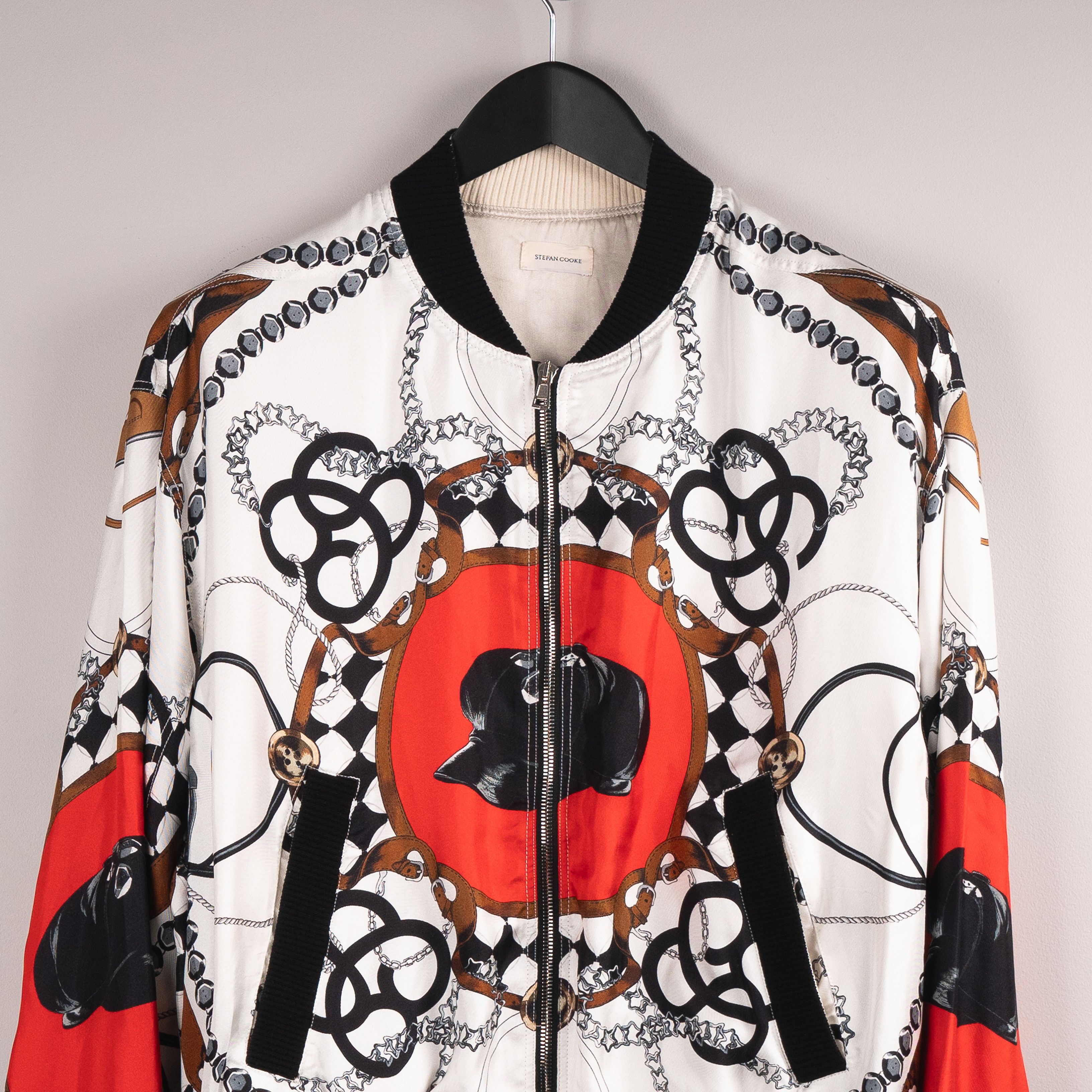 Stefan Cooke Stefan Cooke SS23 Printed Silk Bomber Jacket White Size US L / EU 52-54 / 3 - 5 Thumbnail