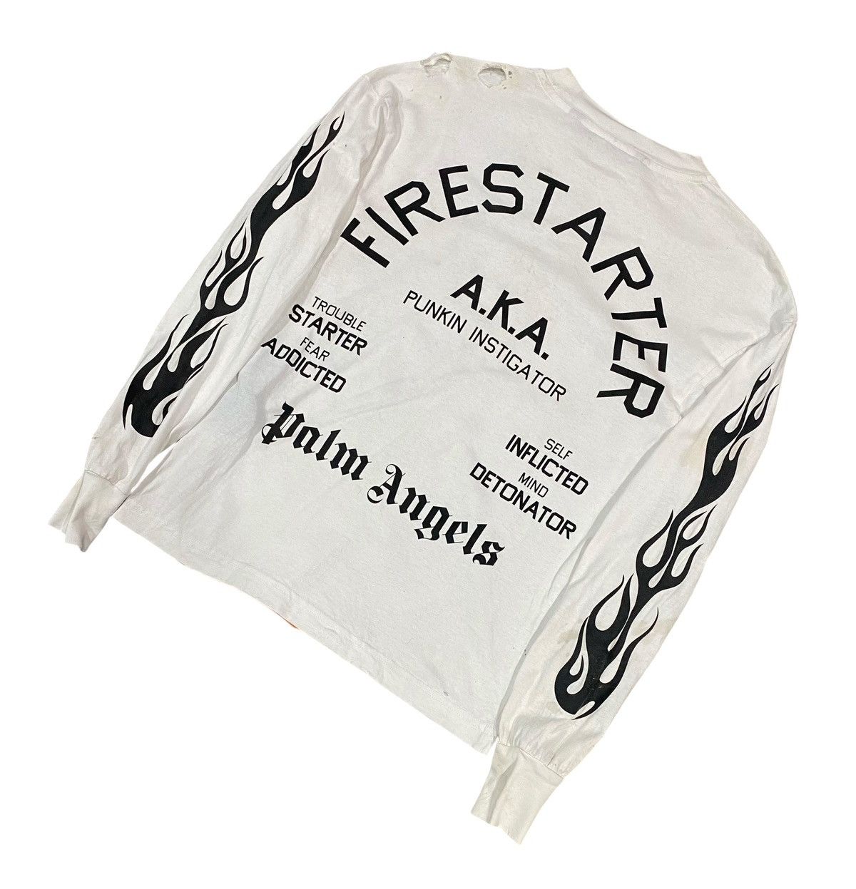 Vintage Palm Angels Dstressed L/S Shirt Sz Xs in White, Men's — image 5 of 6
