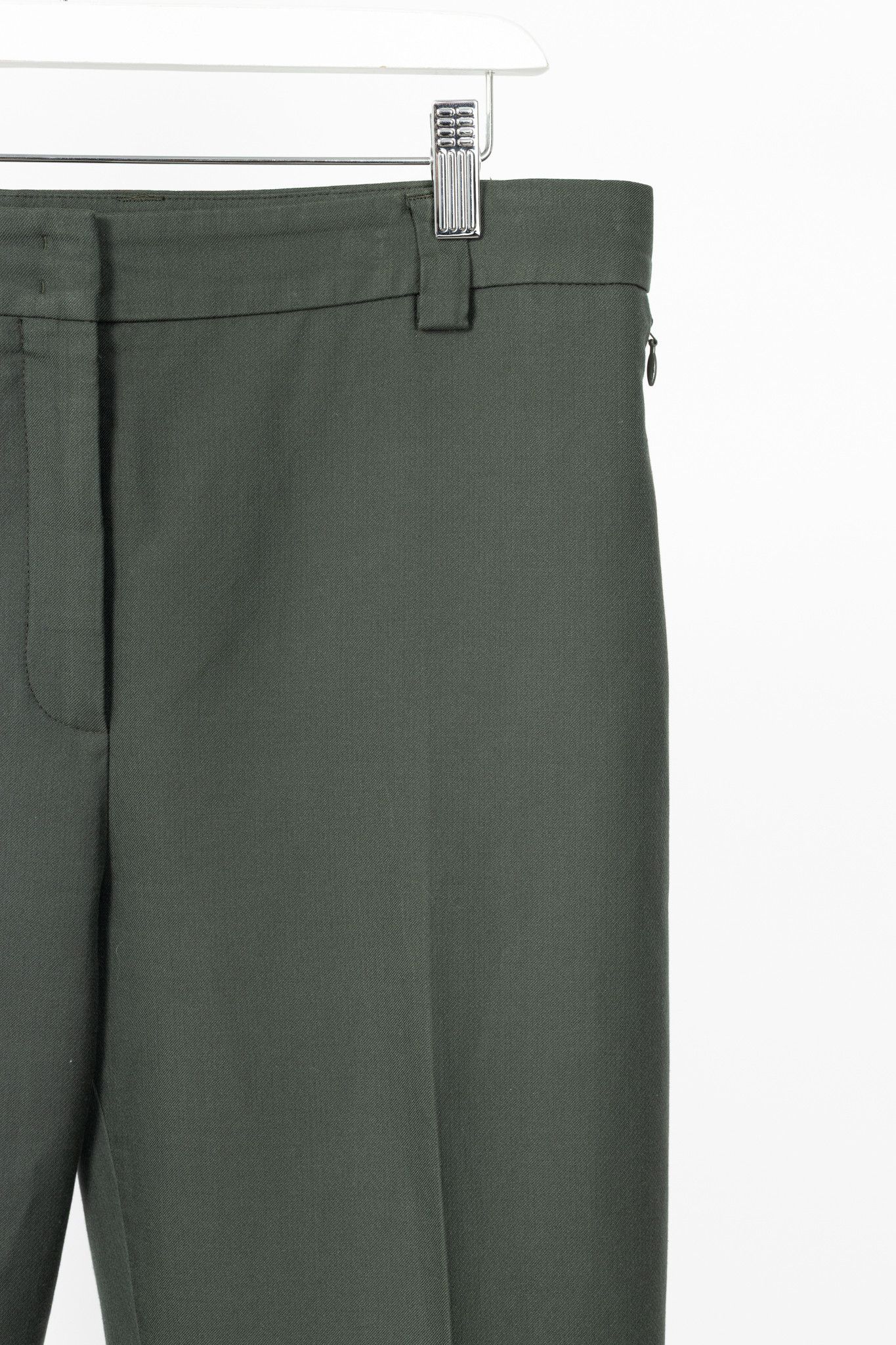 Akris Akris Maxima Green Cotton & Silk Twill Cropped Trousers Size 32" / US 10 / IT 46 - 4 Thumbnail