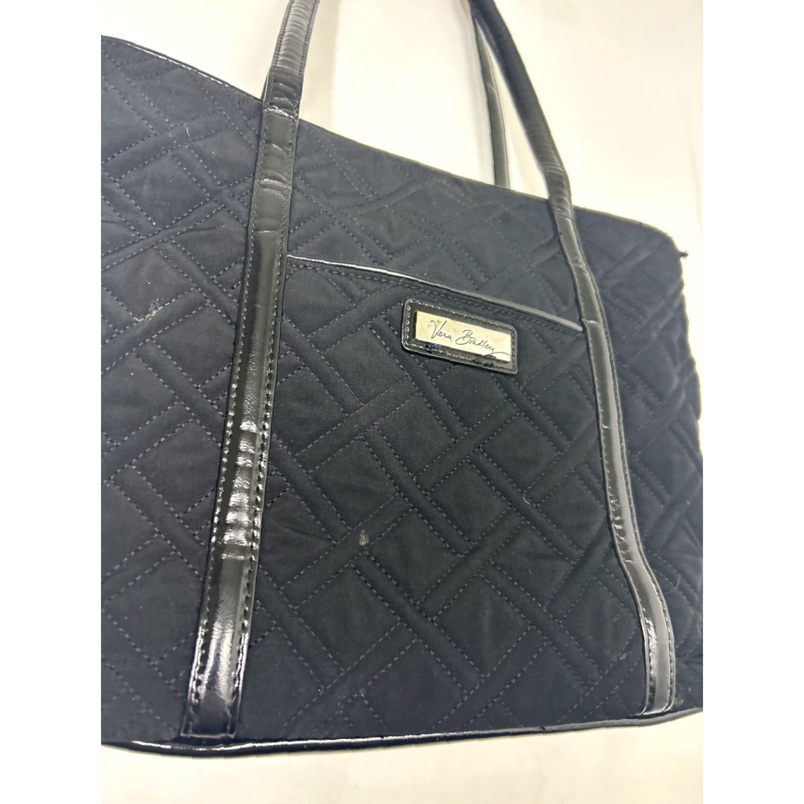 Vera Bradley Vera Bradley Laptop Bag Unisex Adults Black Cotton Quilted Diamond Pattern Finish Carrying Bag Size ONE SIZE - 3 Thumbnail